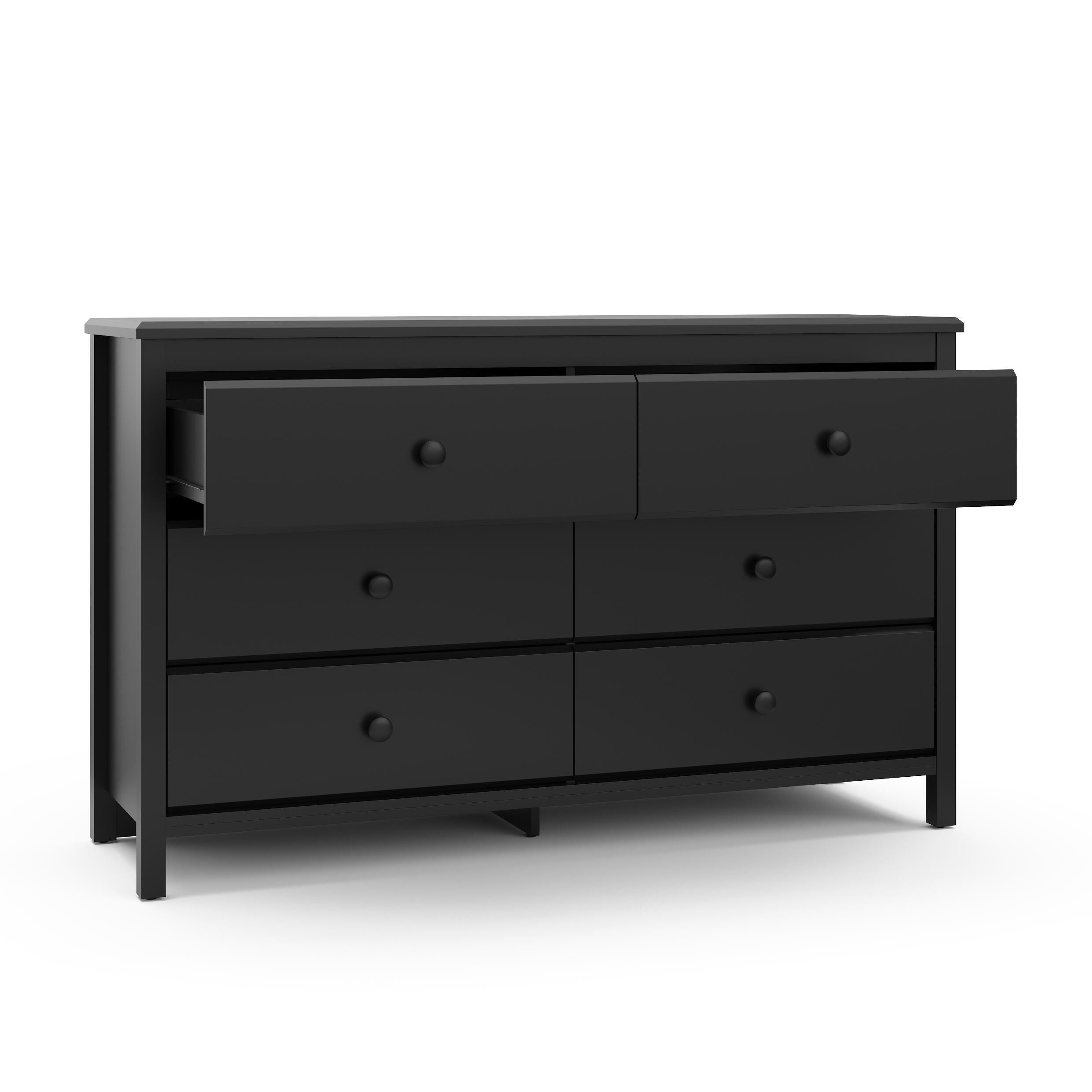 Storkcraft Alpine 6 Drawer Double Dresser, Black, large