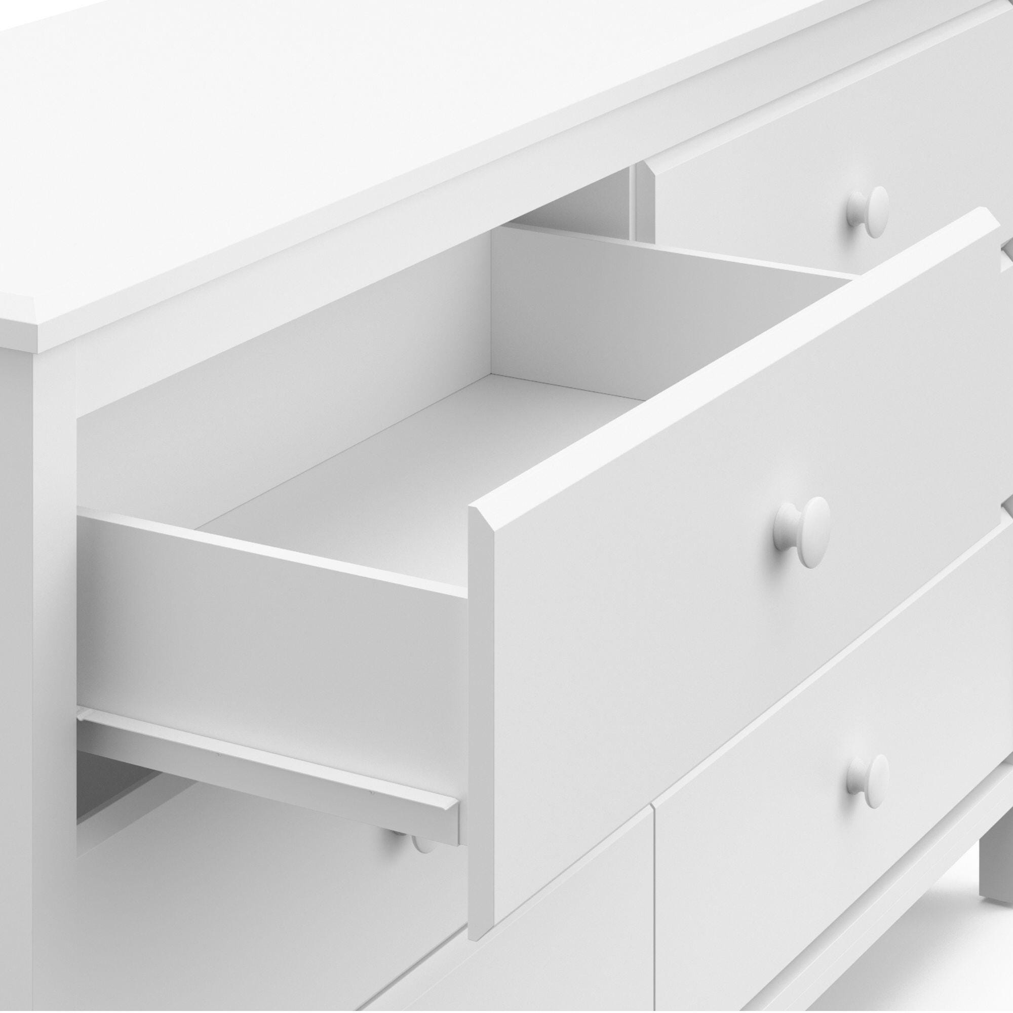 Storkcraft Alpine 6 Drawer Double Dresser, White, large