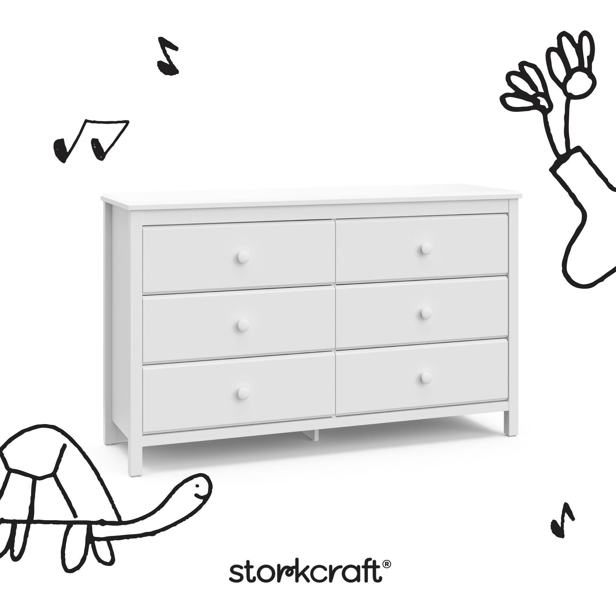 Storkcraft - Alpine 6-Drawer Double Dresser - White