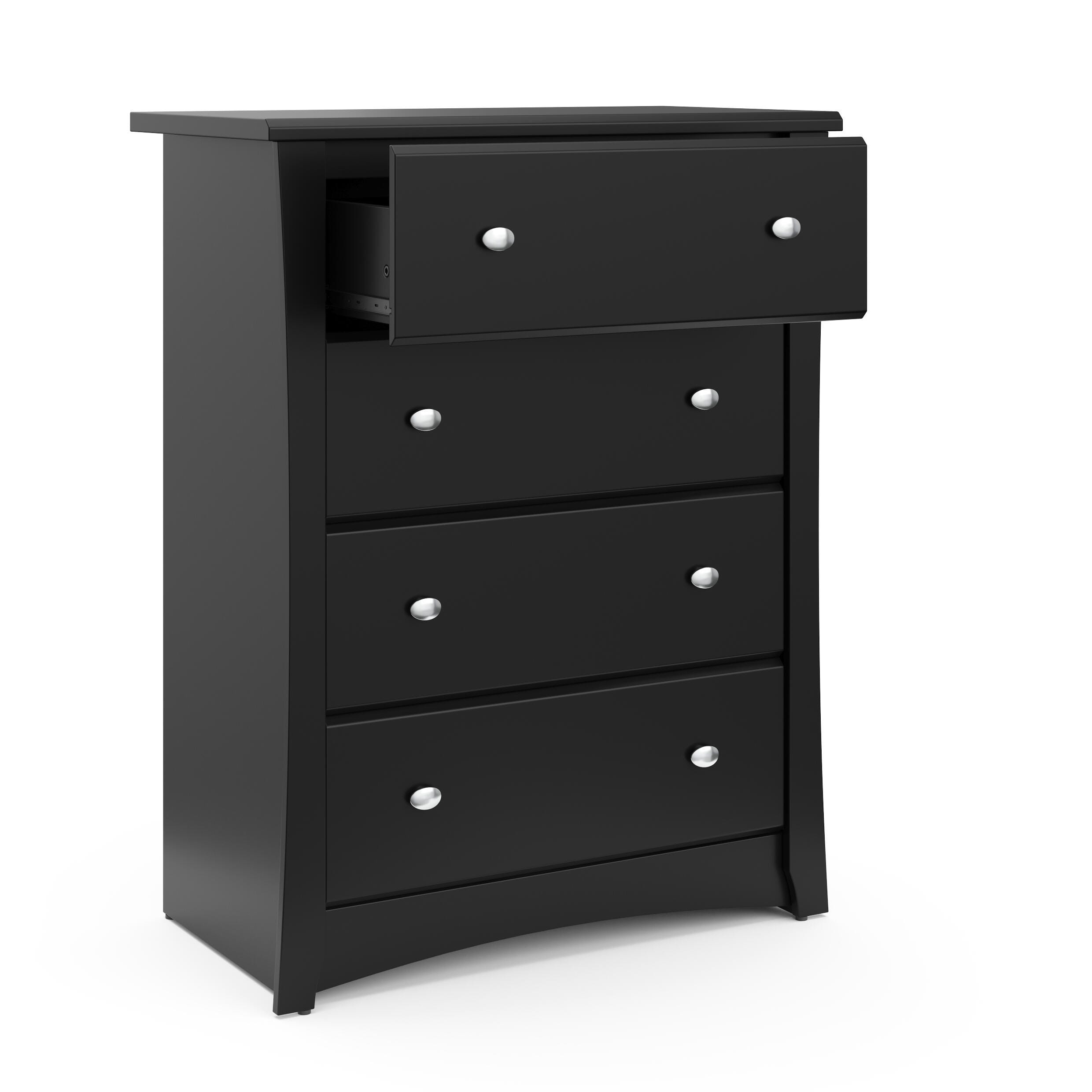 Storkcraft Crescent 4 Drawer Dresser, Black, large