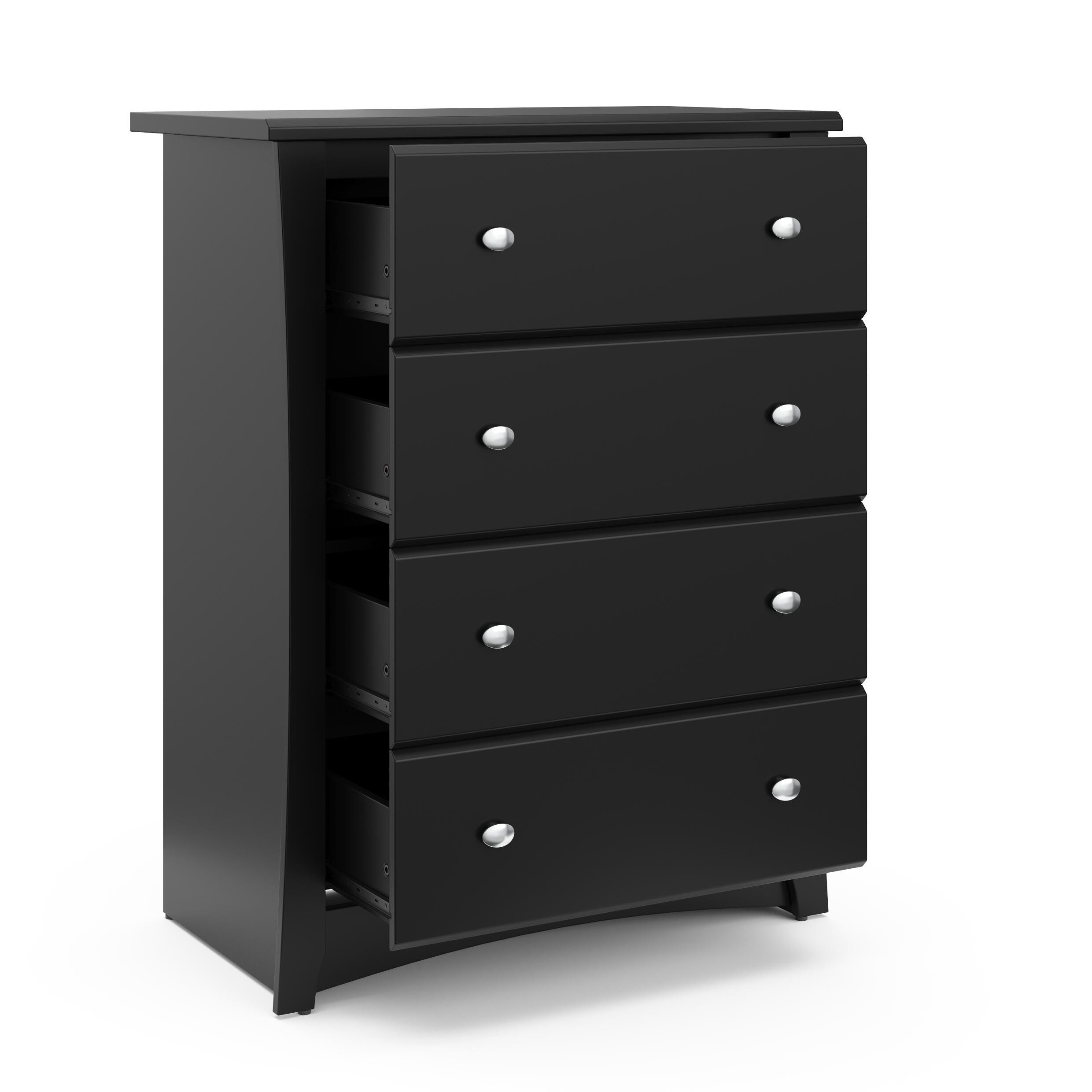 Storkcraft Crescent 4 Drawer Dresser, Black, large