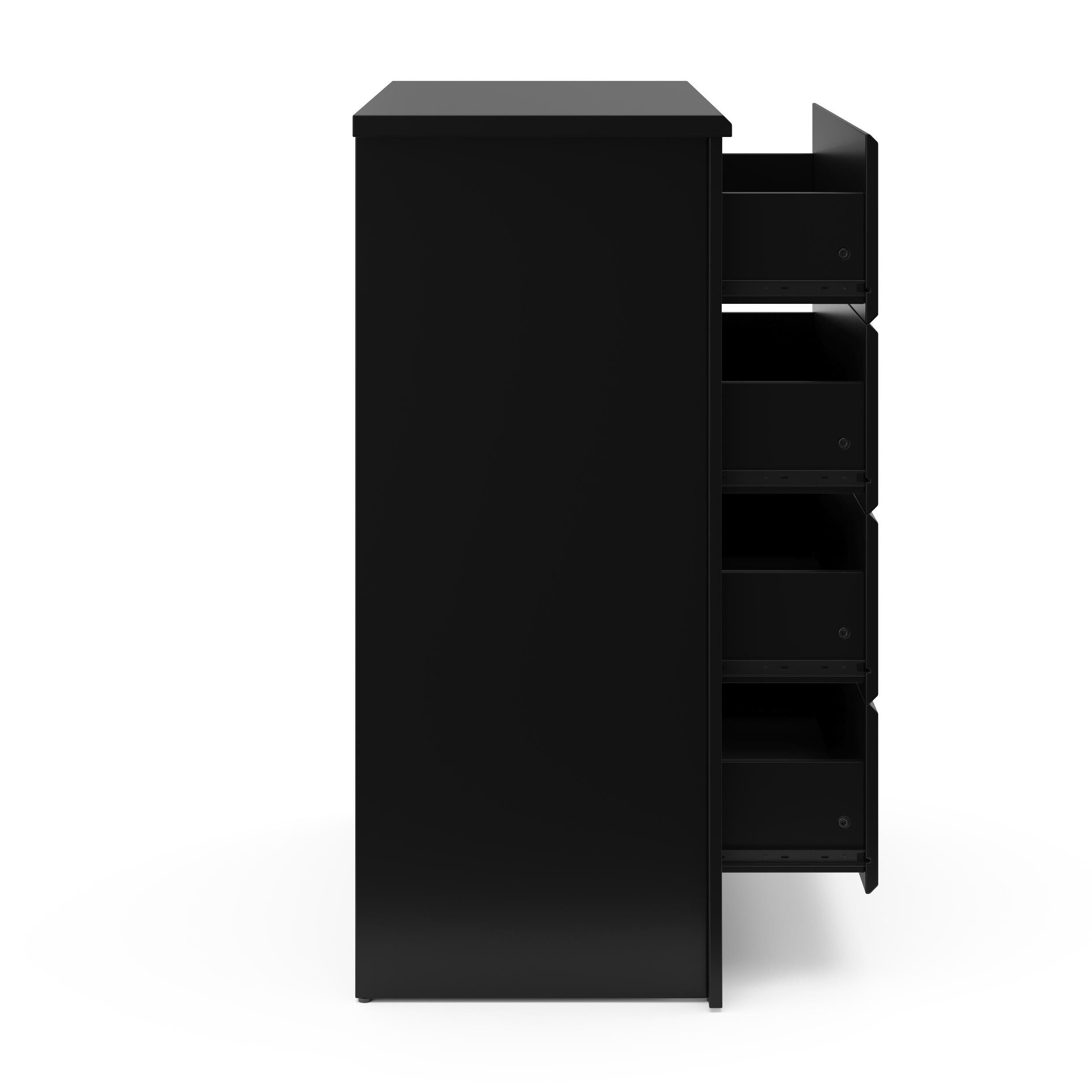 Storkcraft Crescent 4 Drawer Dresser, Black, large