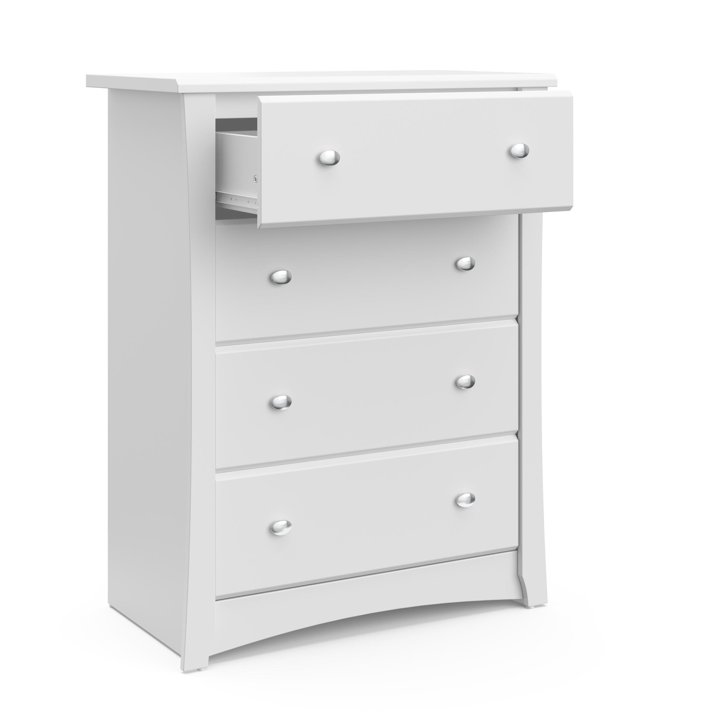 Storkcraft Crescent 4 Drawer Dresser, White, large