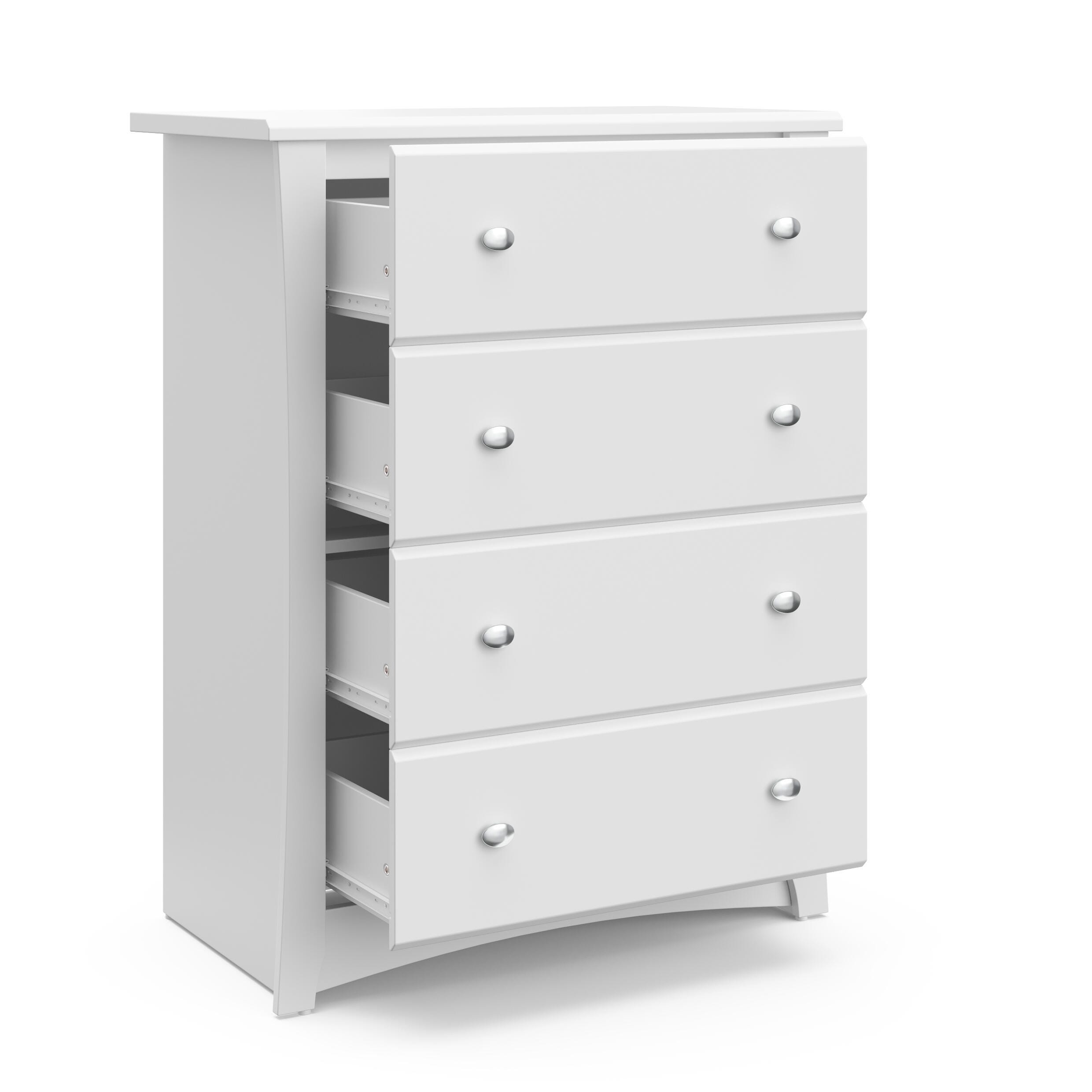 Storkcraft Crescent 4 Drawer Dresser, White, large