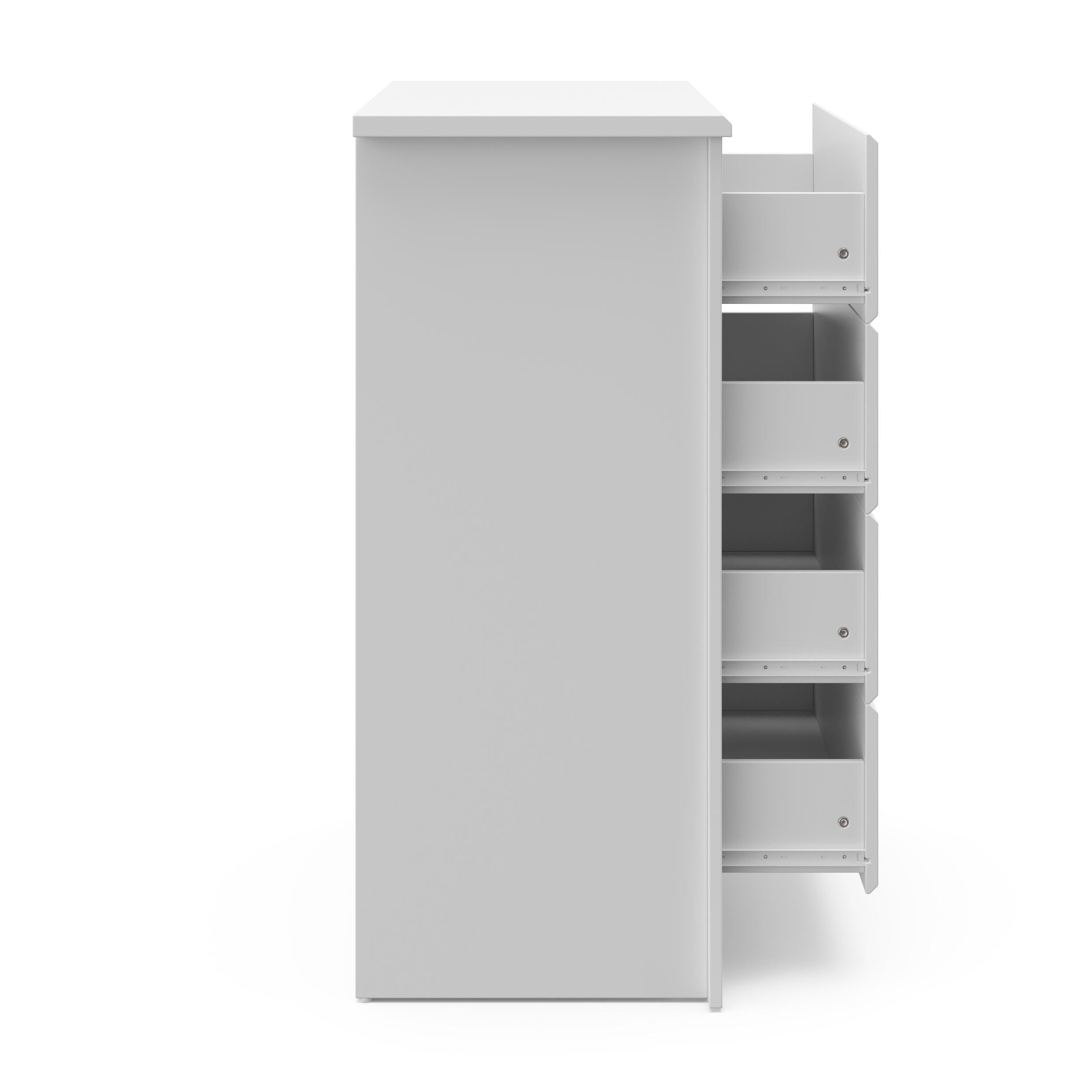 Storkcraft Crescent 4 Drawer Dresser, White, large