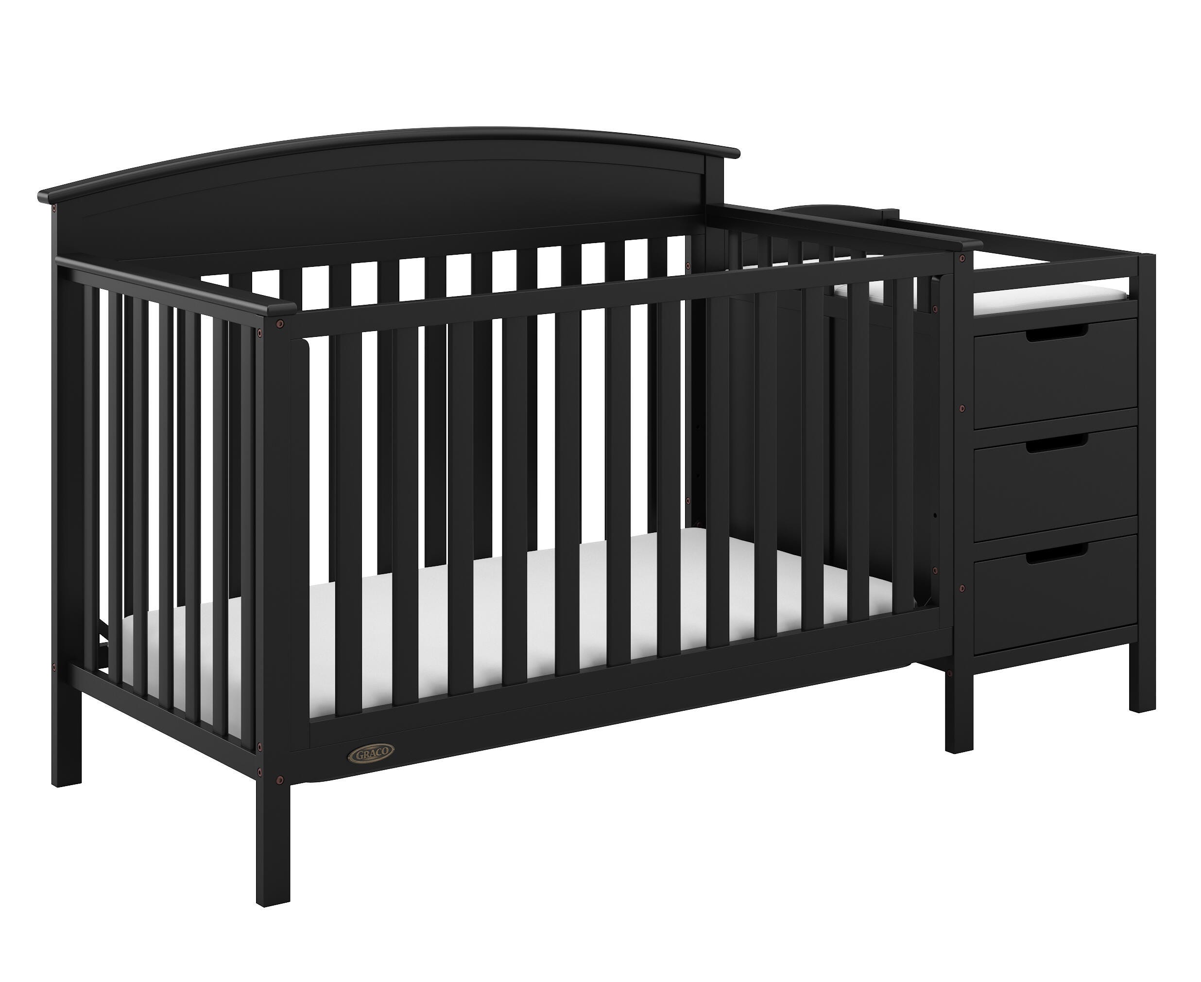 Graco Benton 4-in-1 Convertible Crib and Changer, Black, large