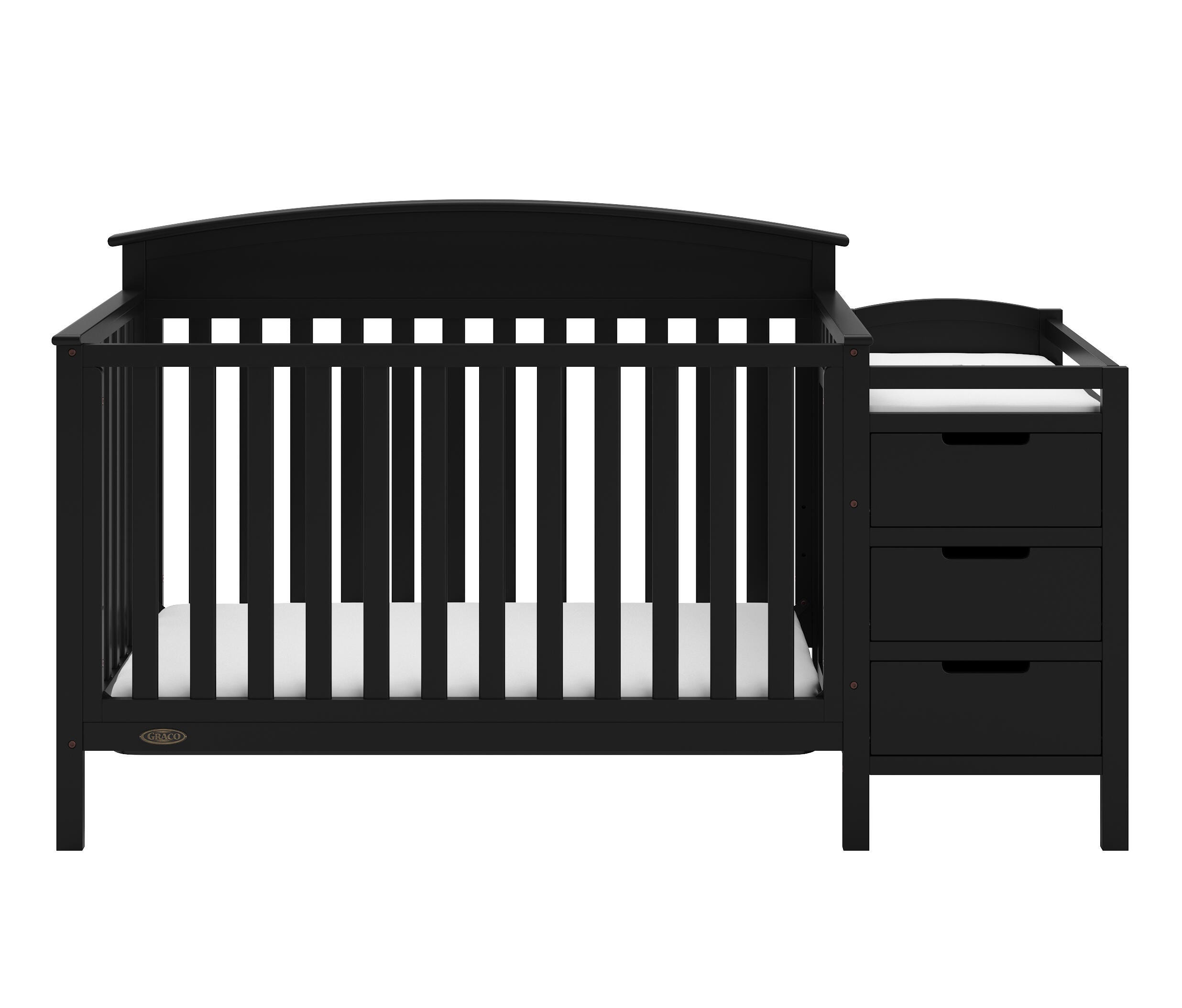 Graco Benton 4-in-1 Convertible Crib and Changer, Black, large