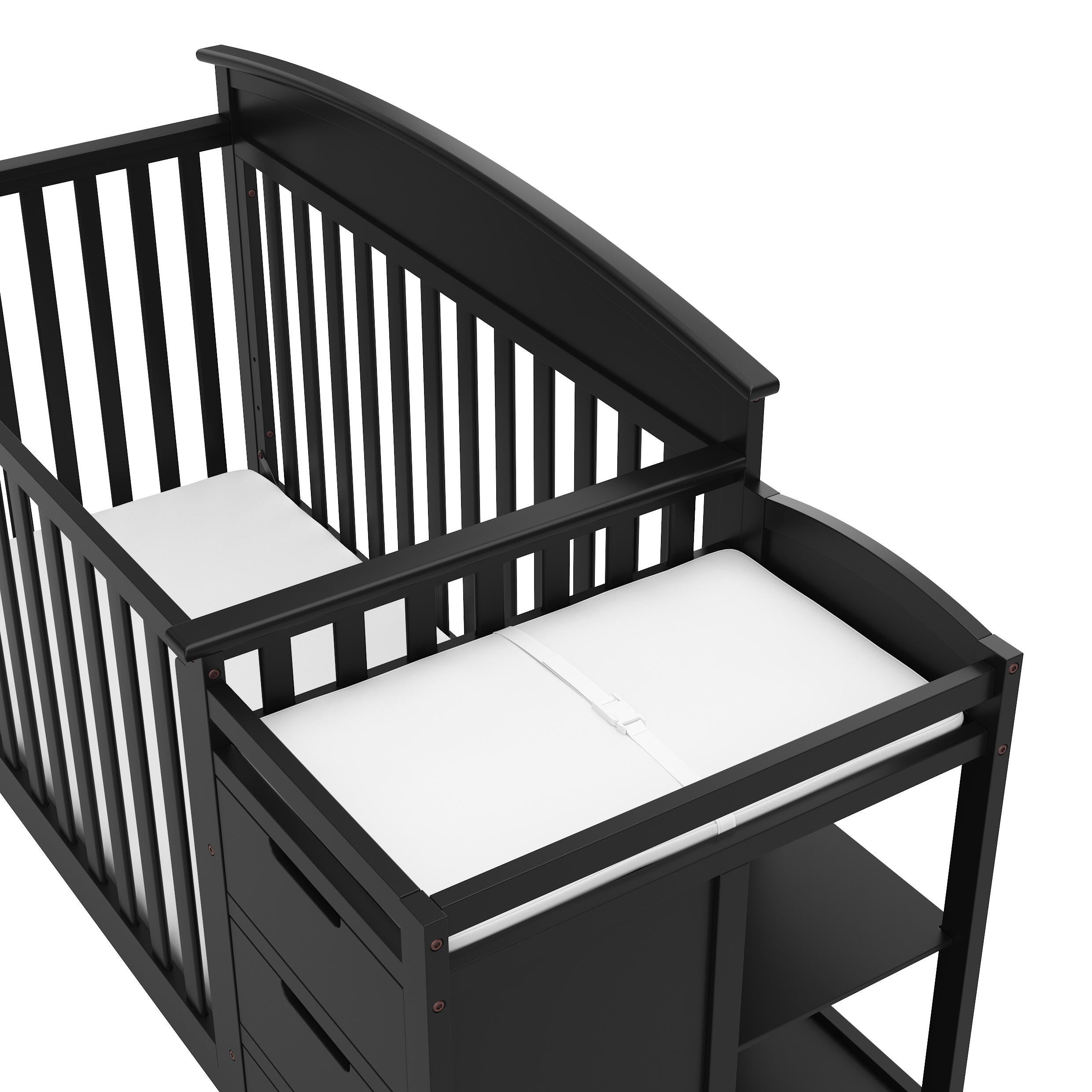 Graco Benton 4-in-1 Convertible Crib and Changer, Black, large