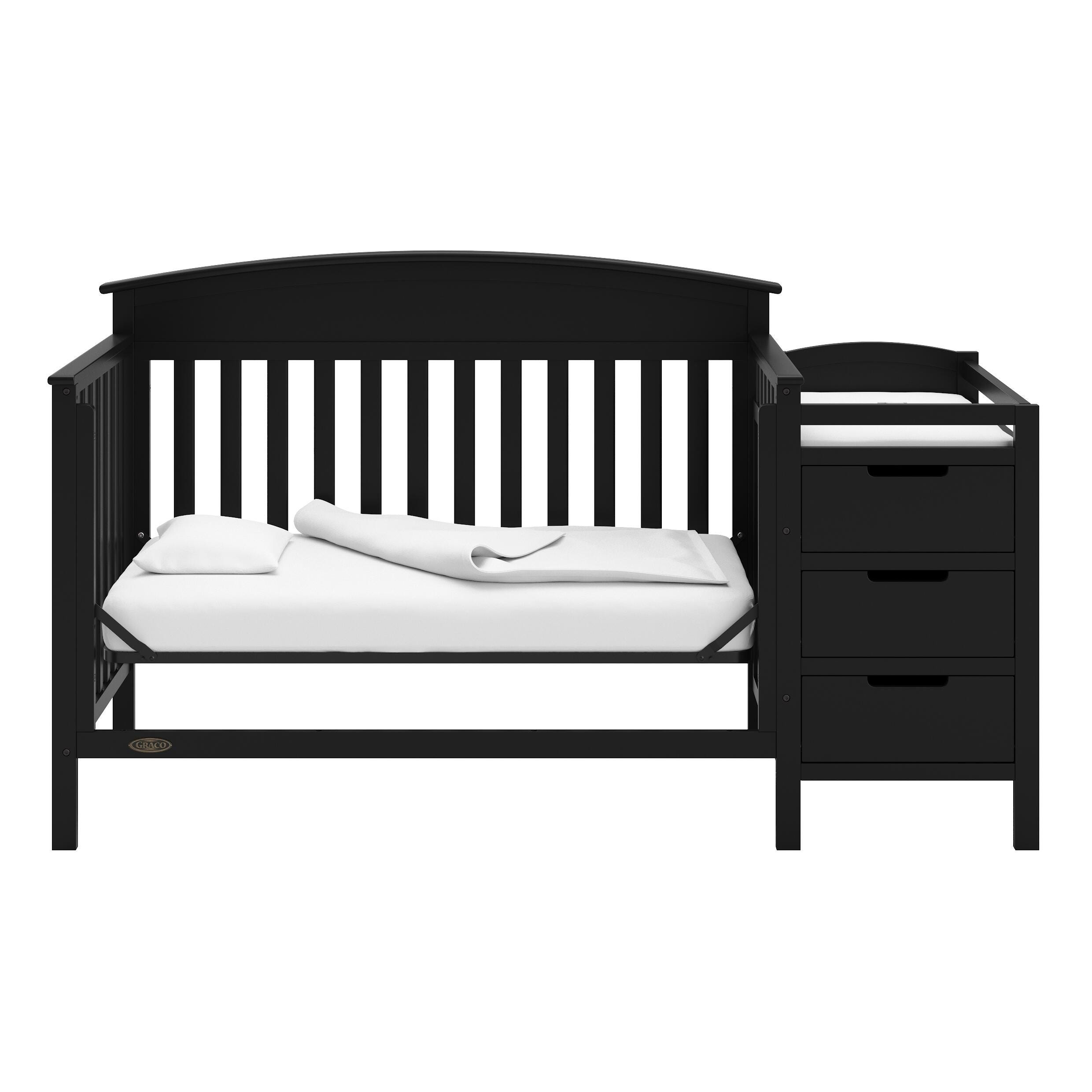 Graco Benton 4-in-1 Convertible Crib and Changer, Black, large