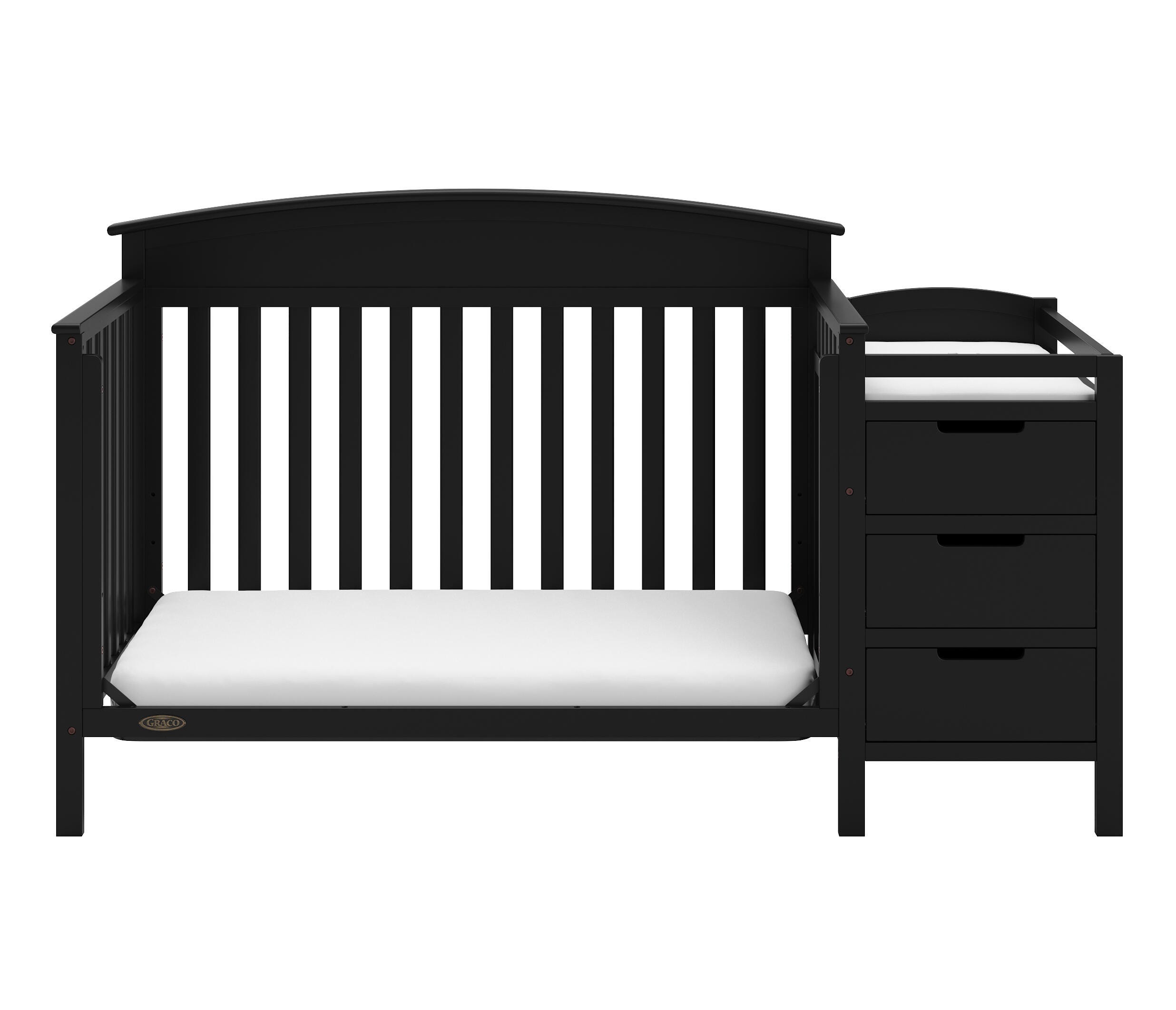 Graco Benton 4-in-1 Convertible Crib and Changer, Black, large