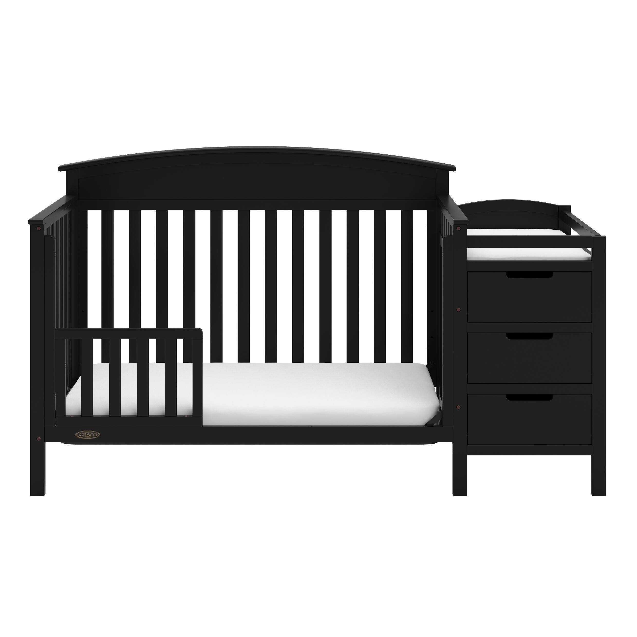 Graco Benton 4-in-1 Convertible Crib and Changer, Black, large