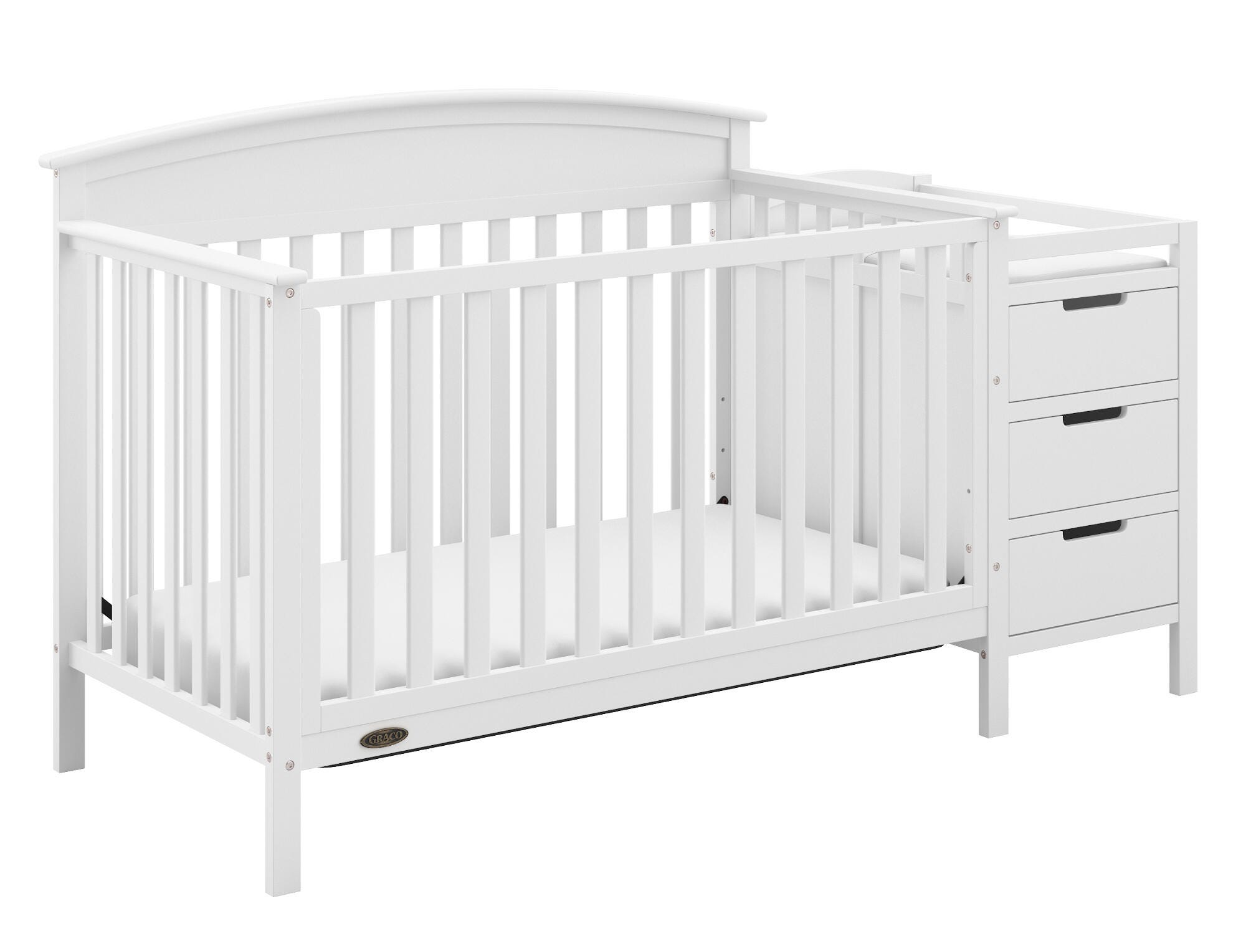 Graco Benton 4-in-1 Convertible Crib and Changer, White, large