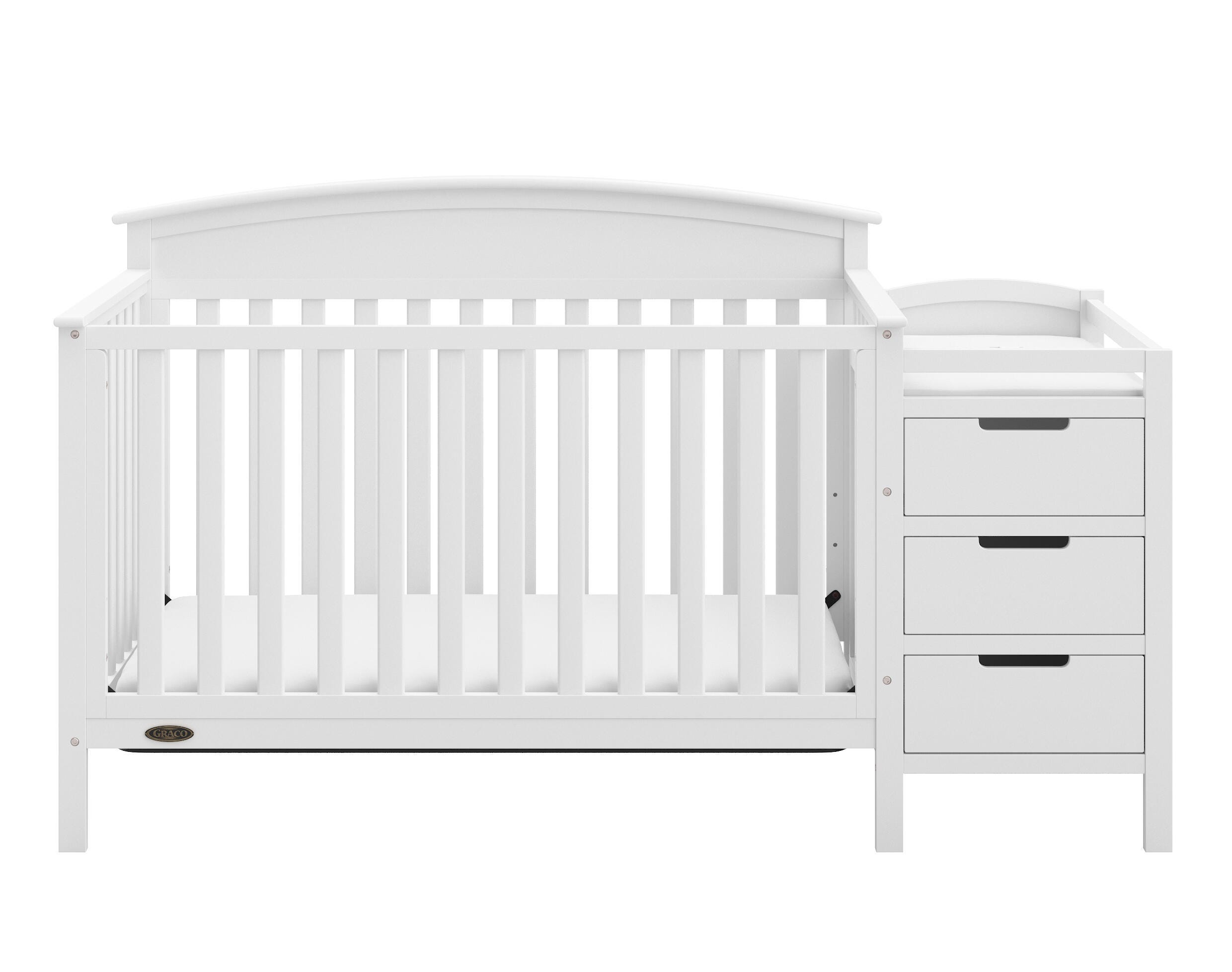 Graco Benton 4-in-1 Convertible Crib and Changer, White, large