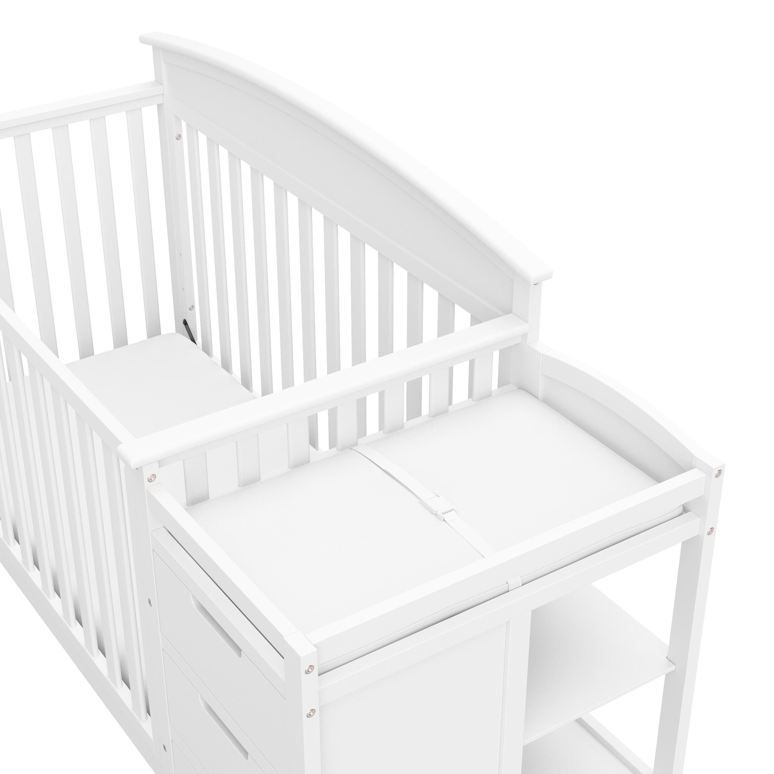 Graco Benton 4-in-1 Convertible Crib and Changer, White, large