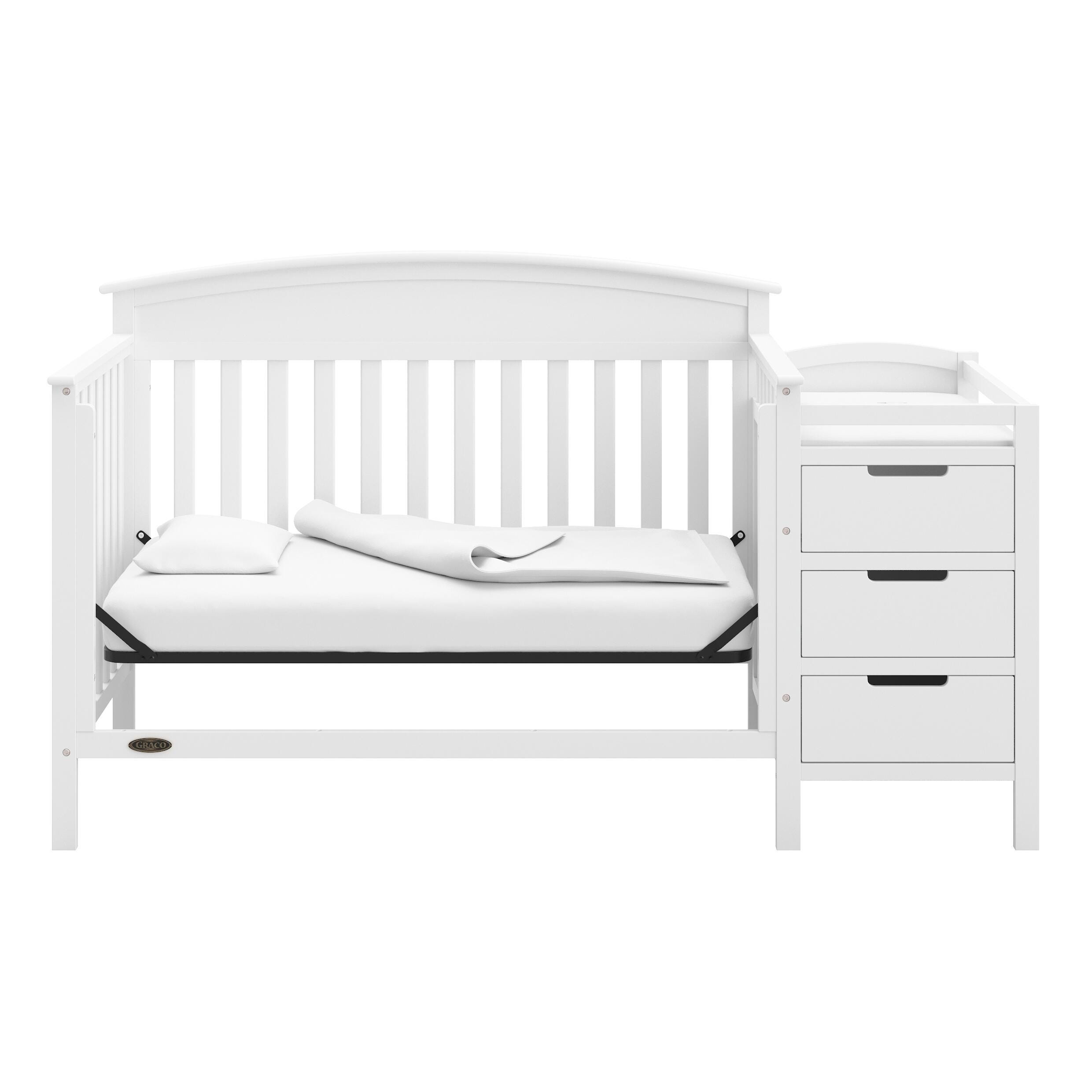 Graco Benton 4-in-1 Convertible Crib and Changer, White, large
