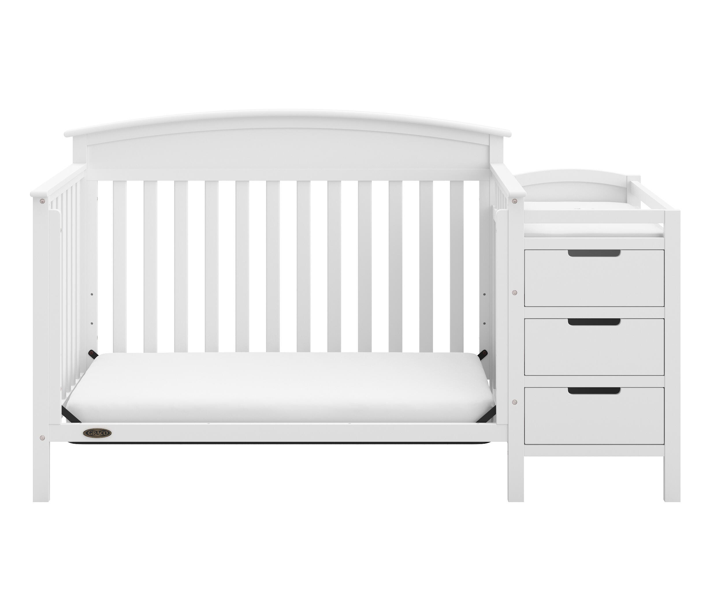 Graco Benton 4-in-1 Convertible Crib and Changer, White, large