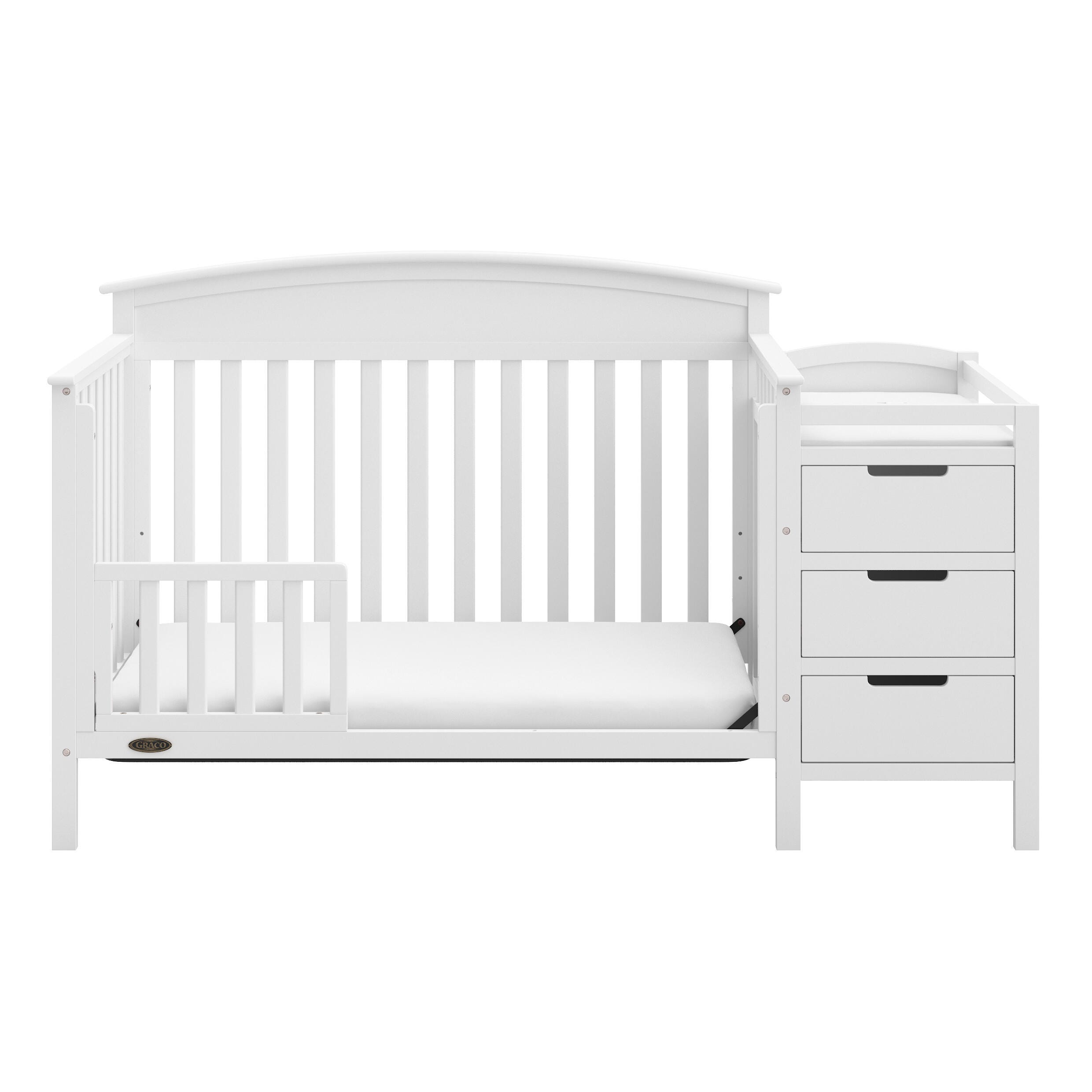Graco Benton 4-in-1 Convertible Crib and Changer, White, large