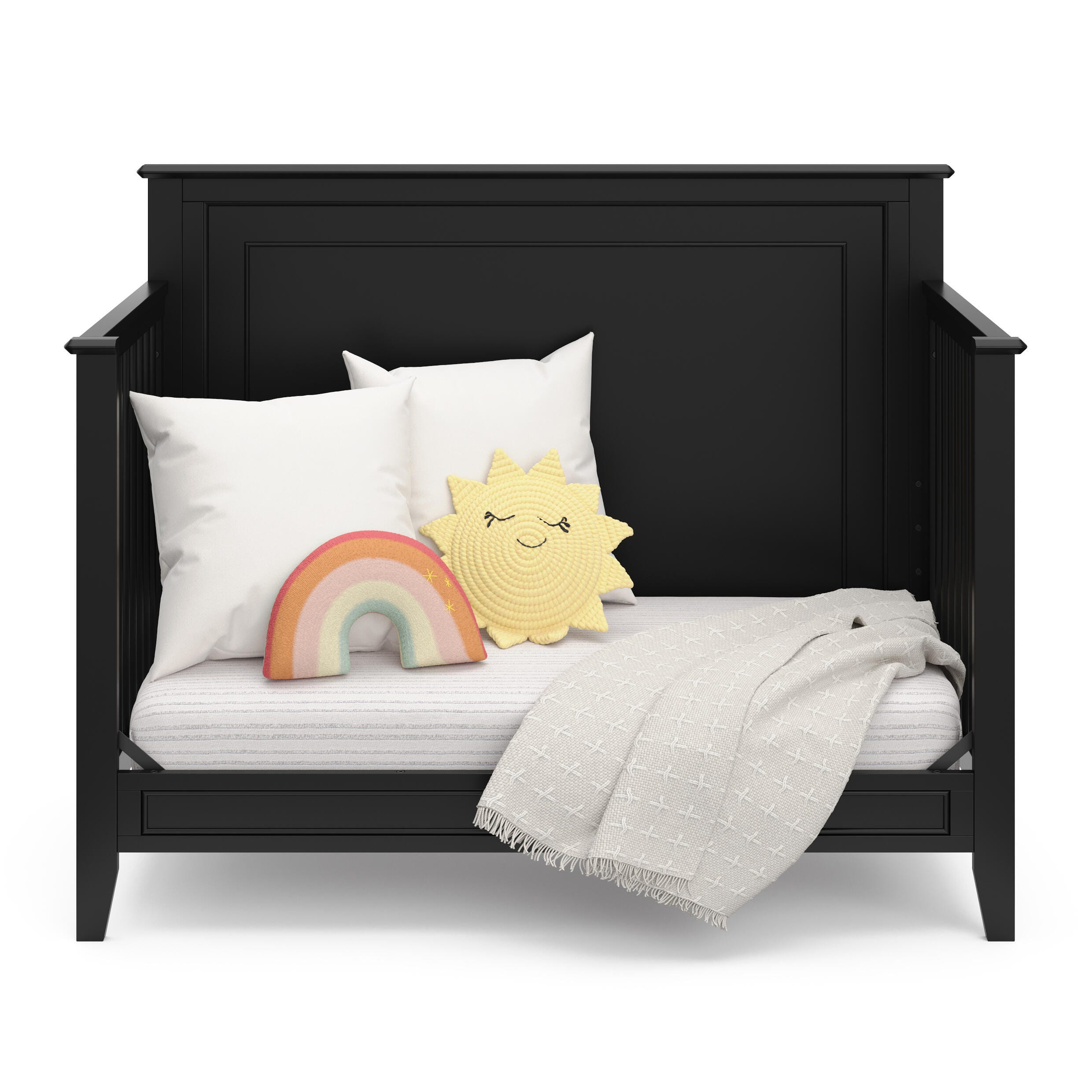 Storkcraft Solstice 5-in-1 Convertible Crib, Black, large