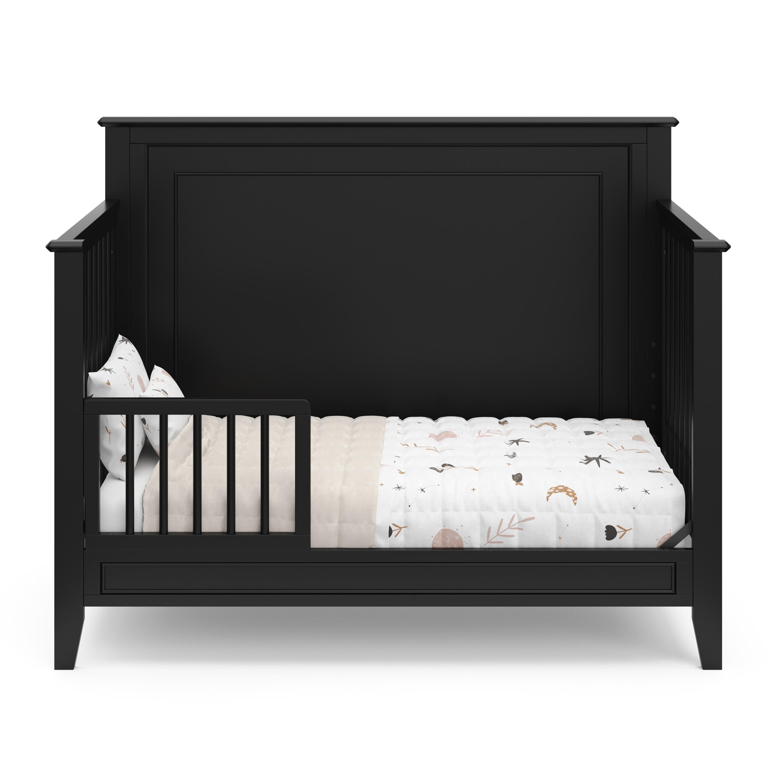 Storkcraft Solstice 5-in-1 Convertible Crib, Black, large