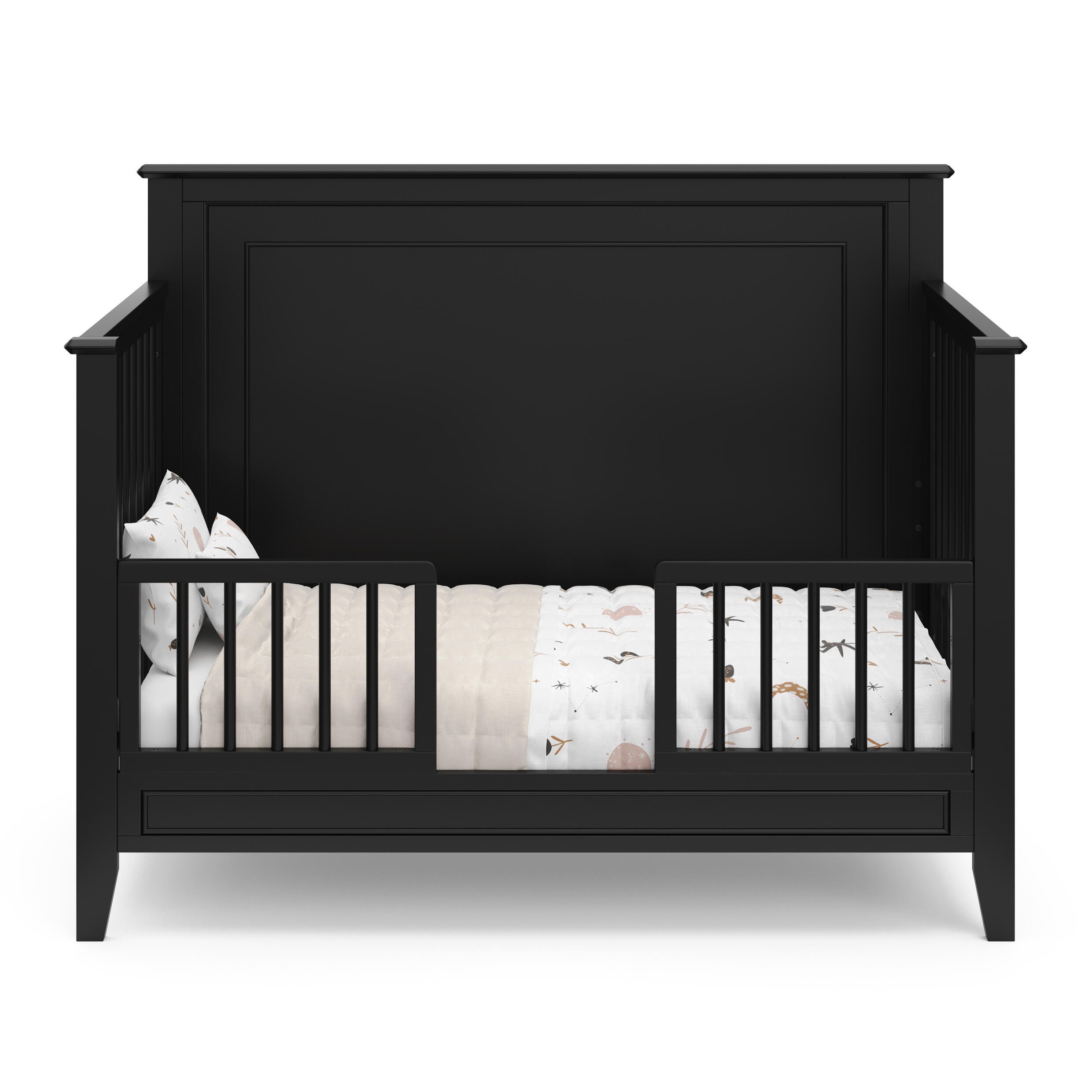 Storkcraft Solstice 5-in-1 Convertible Crib, Black, large