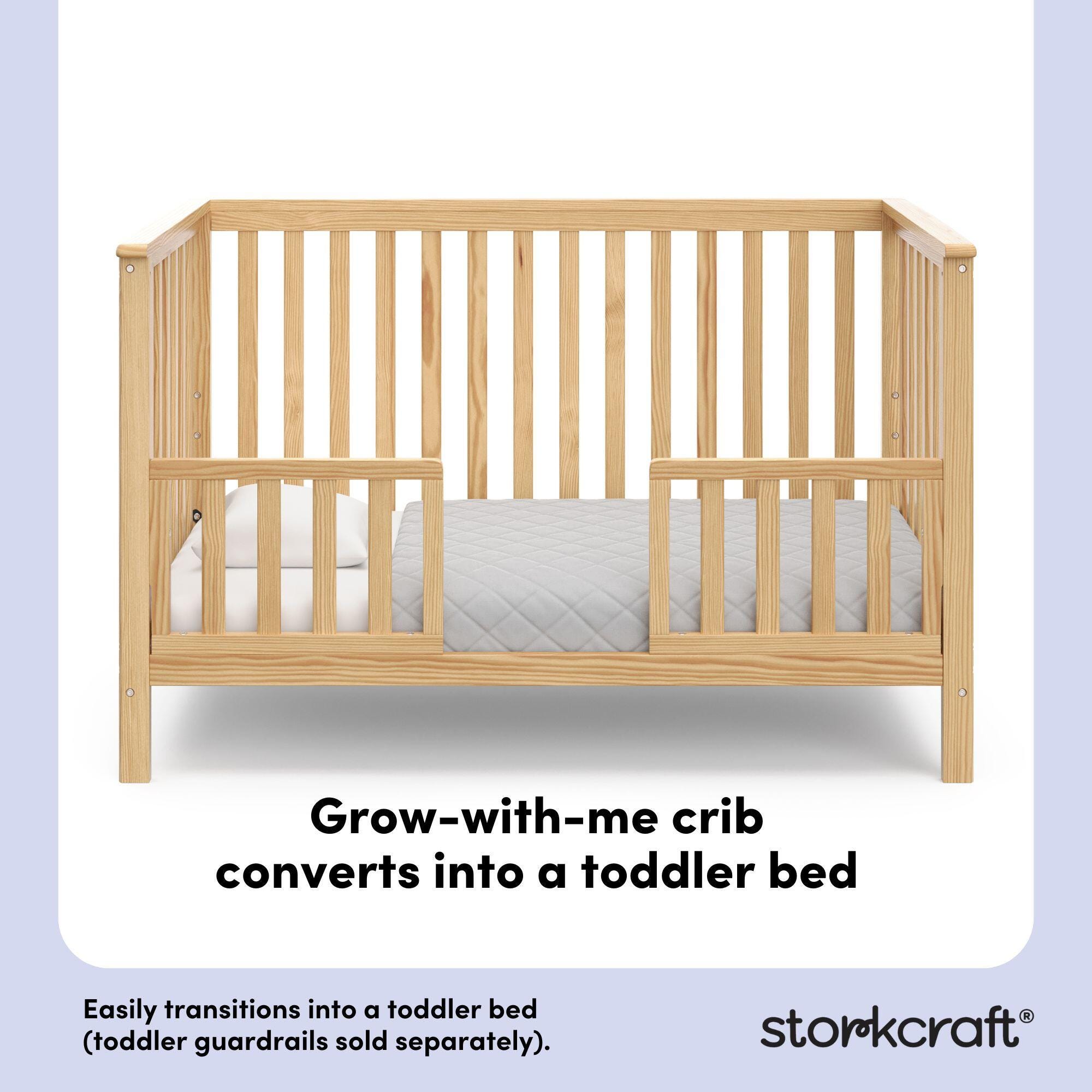 Storkcraft Hillcrest 4-in-1 Convertible Crib, Natural, large