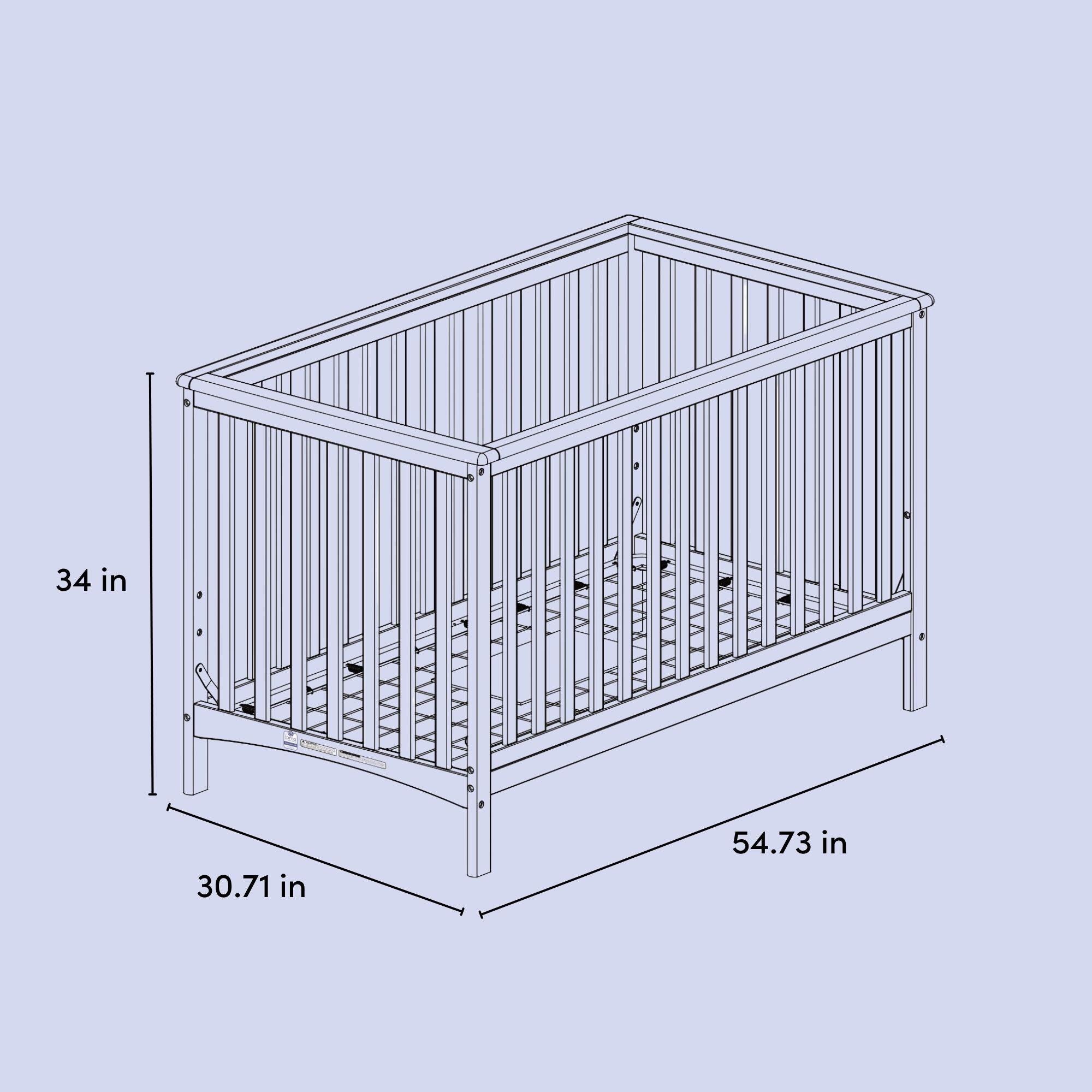 Storkcraft Hillcrest 4-in-1 Convertible Crib, White, large