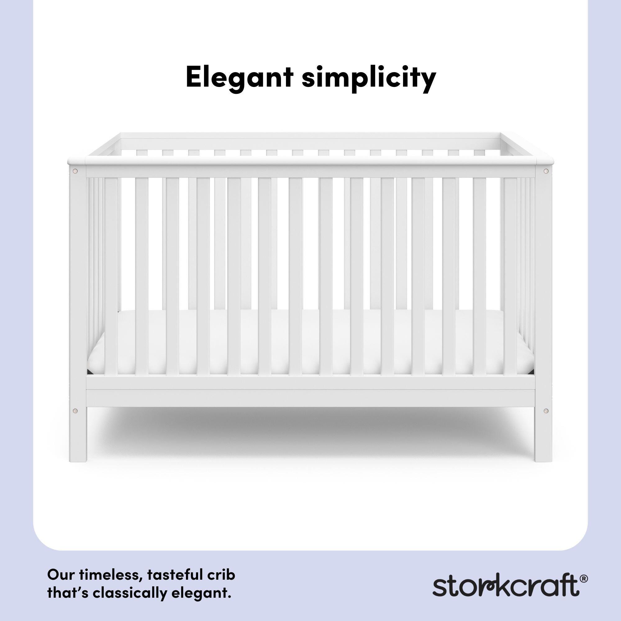 Storkcraft Hillcrest 4-in-1 Convertible Crib, White, large