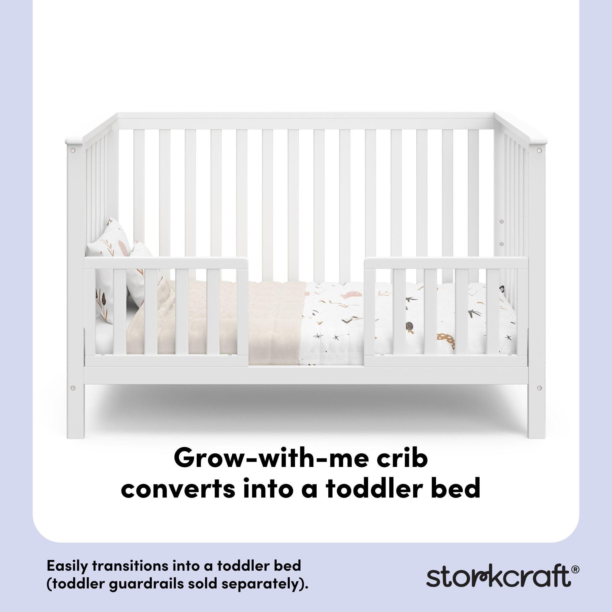 Storkcraft Hillcrest 4-in-1 Convertible Crib, White, large
