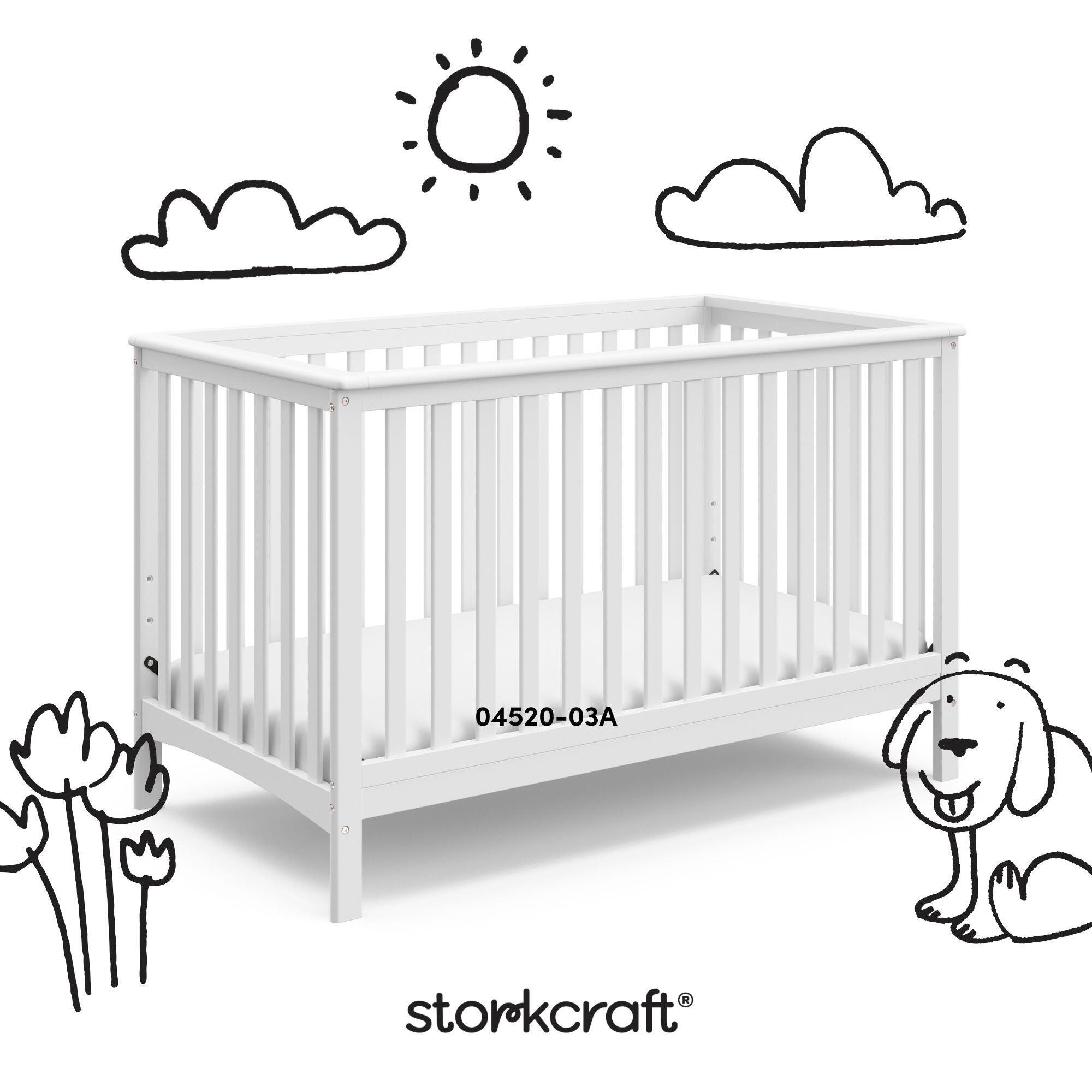 Storkcraft Hillcrest 4-in-1 Convertible Crib, White, large