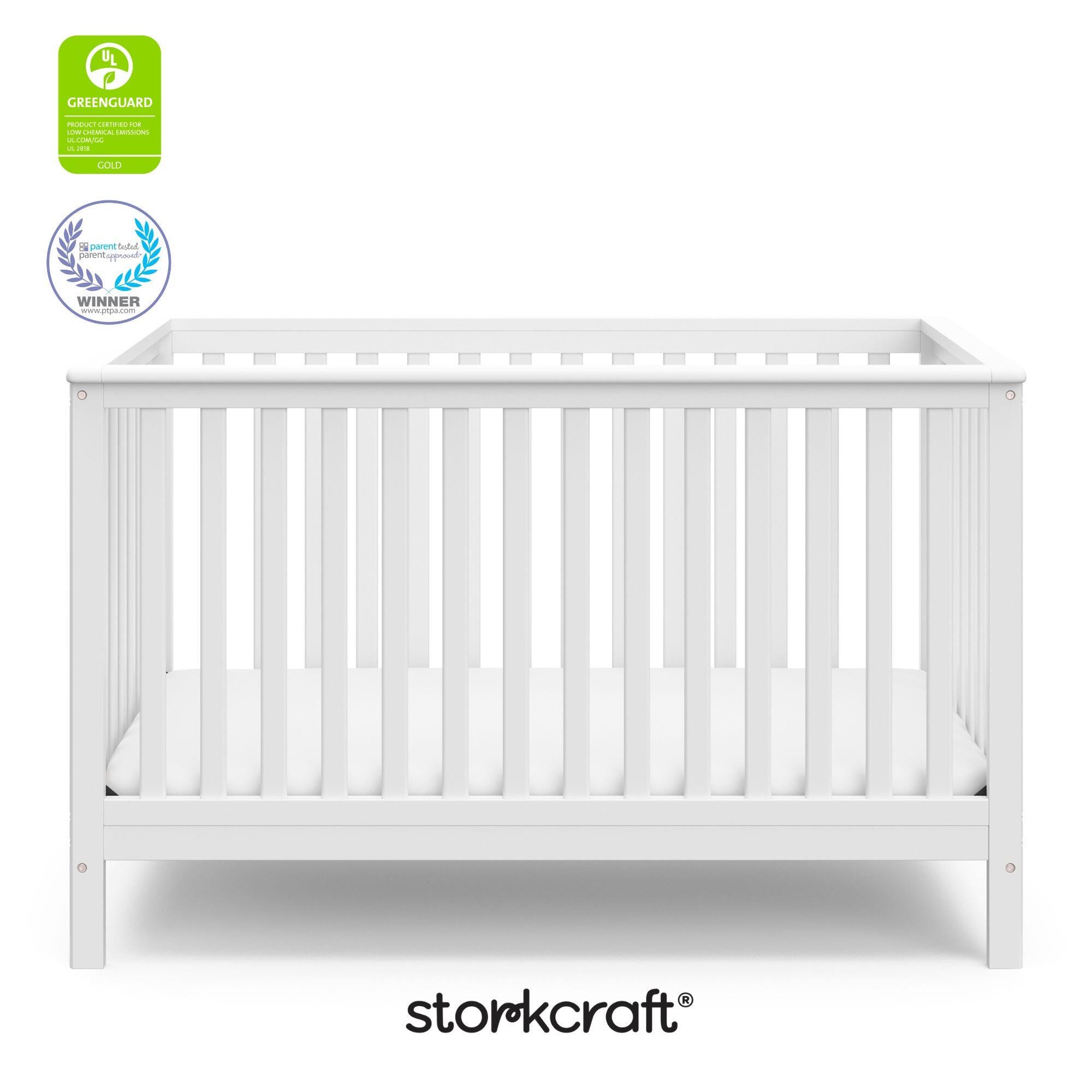 Storkcraft Hillcrest 4-in-1 Convertible Crib, White, large