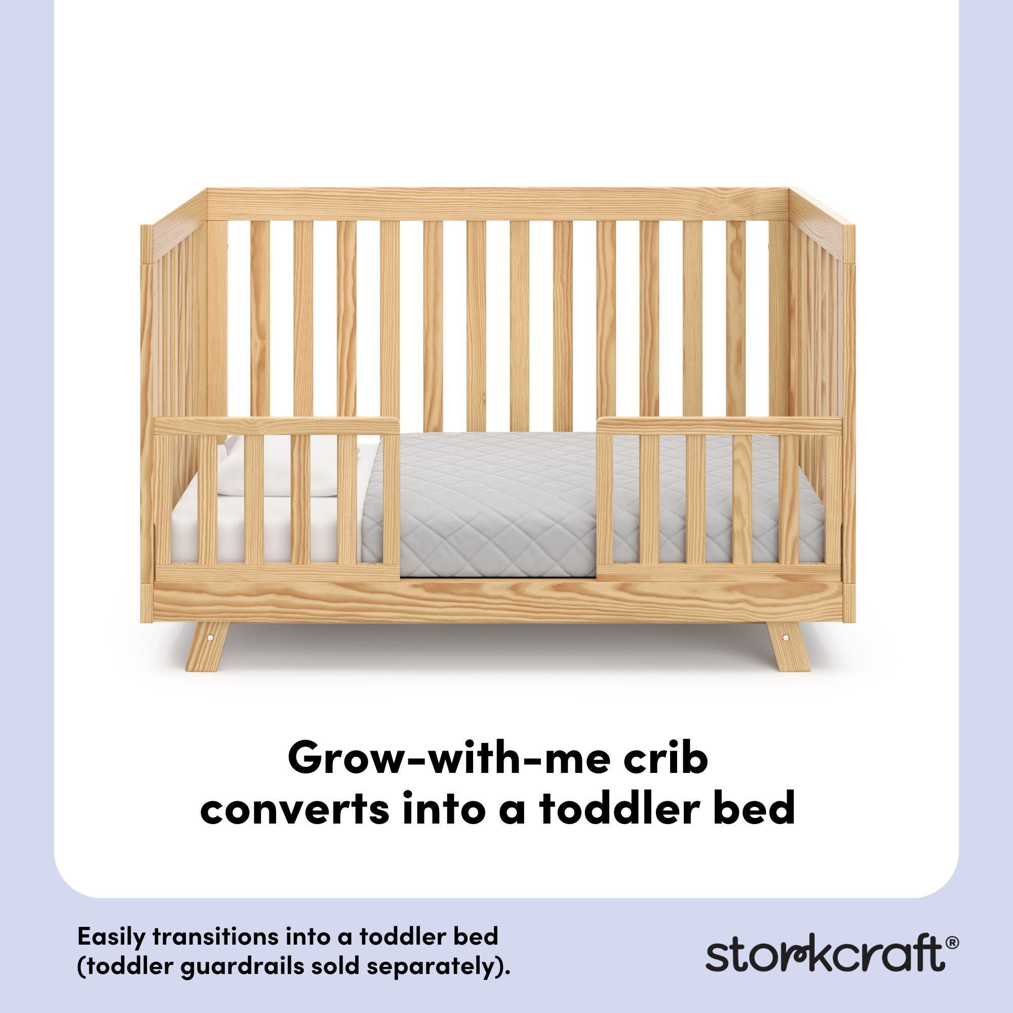 Storkcraft Beckett 3-in-1 Convertible Crib, Natural, large