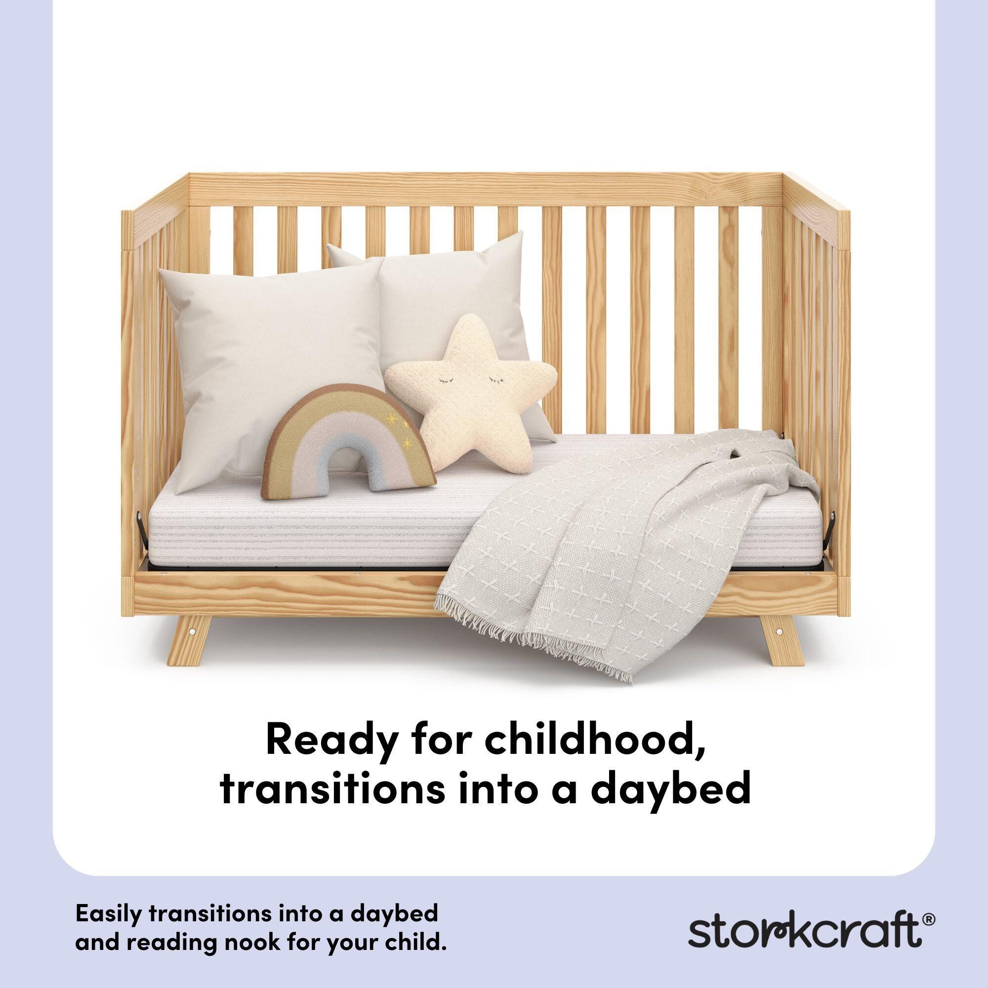 Storkcraft Beckett 3-in-1 Convertible Crib, Natural, large