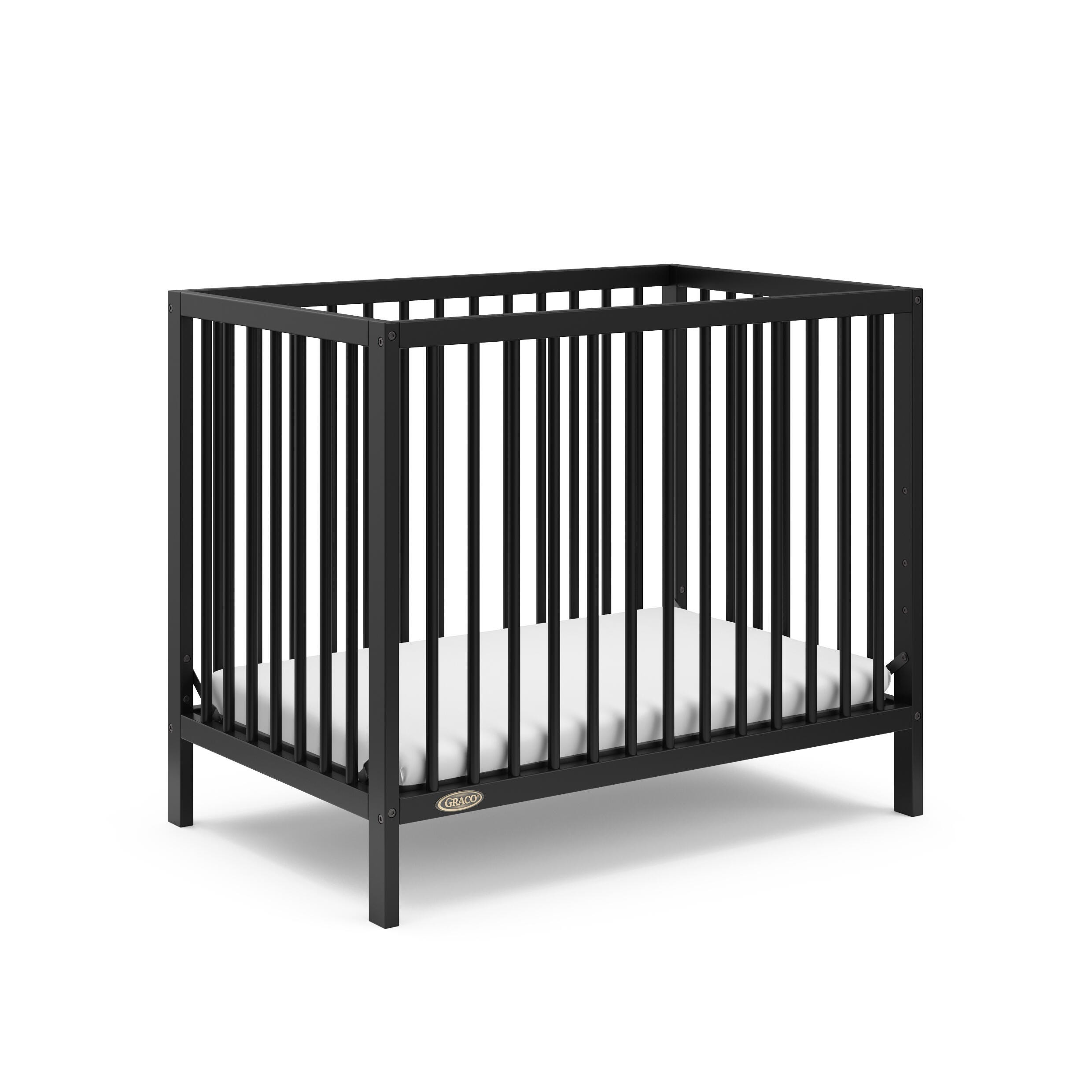 Graco Teddi 4-in-1 Convertible Mini Crib, Black, large