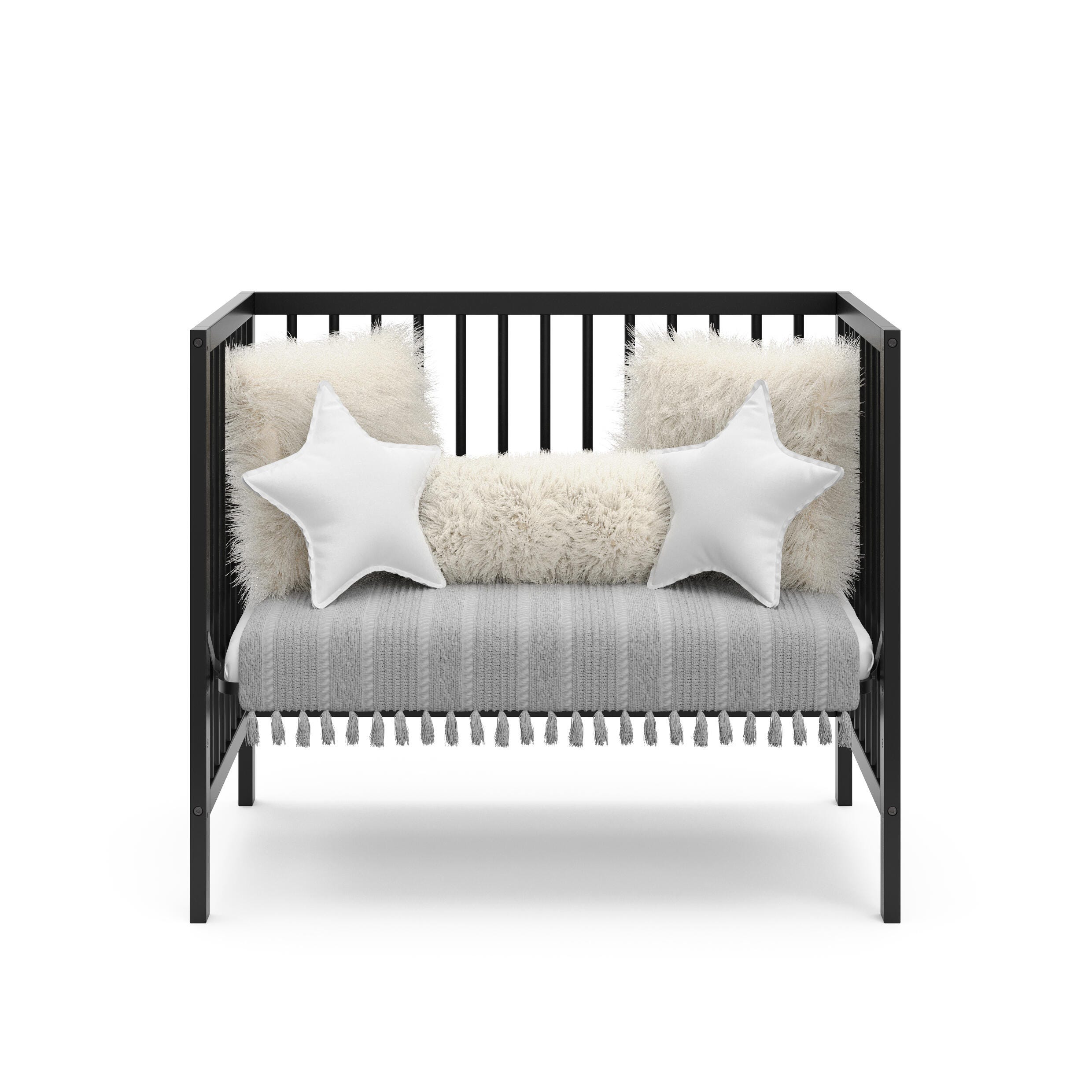 Graco Teddi 4-in-1 Convertible Mini Crib, Black, large
