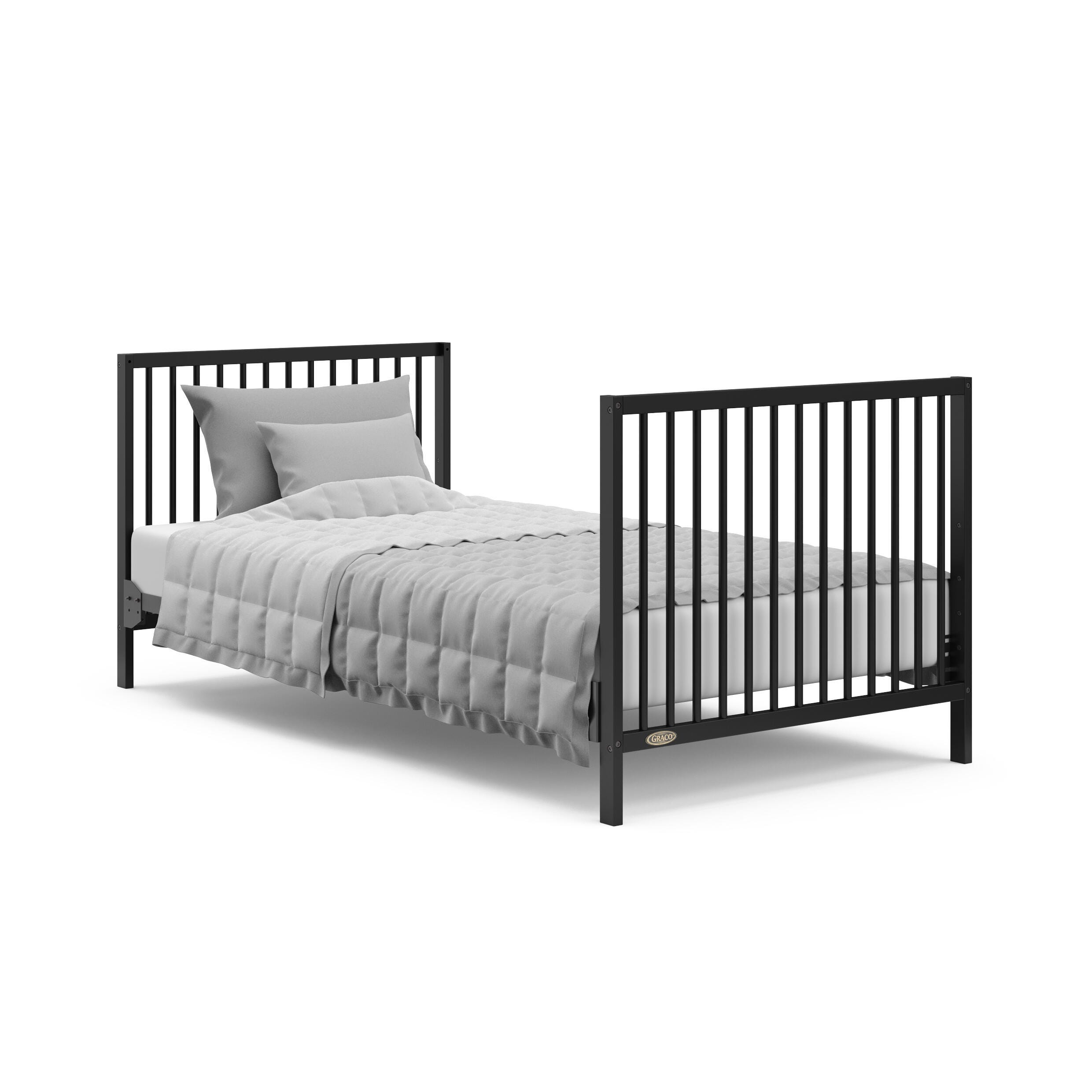 Graco Teddi 4-in-1 Convertible Mini Crib, Black, large