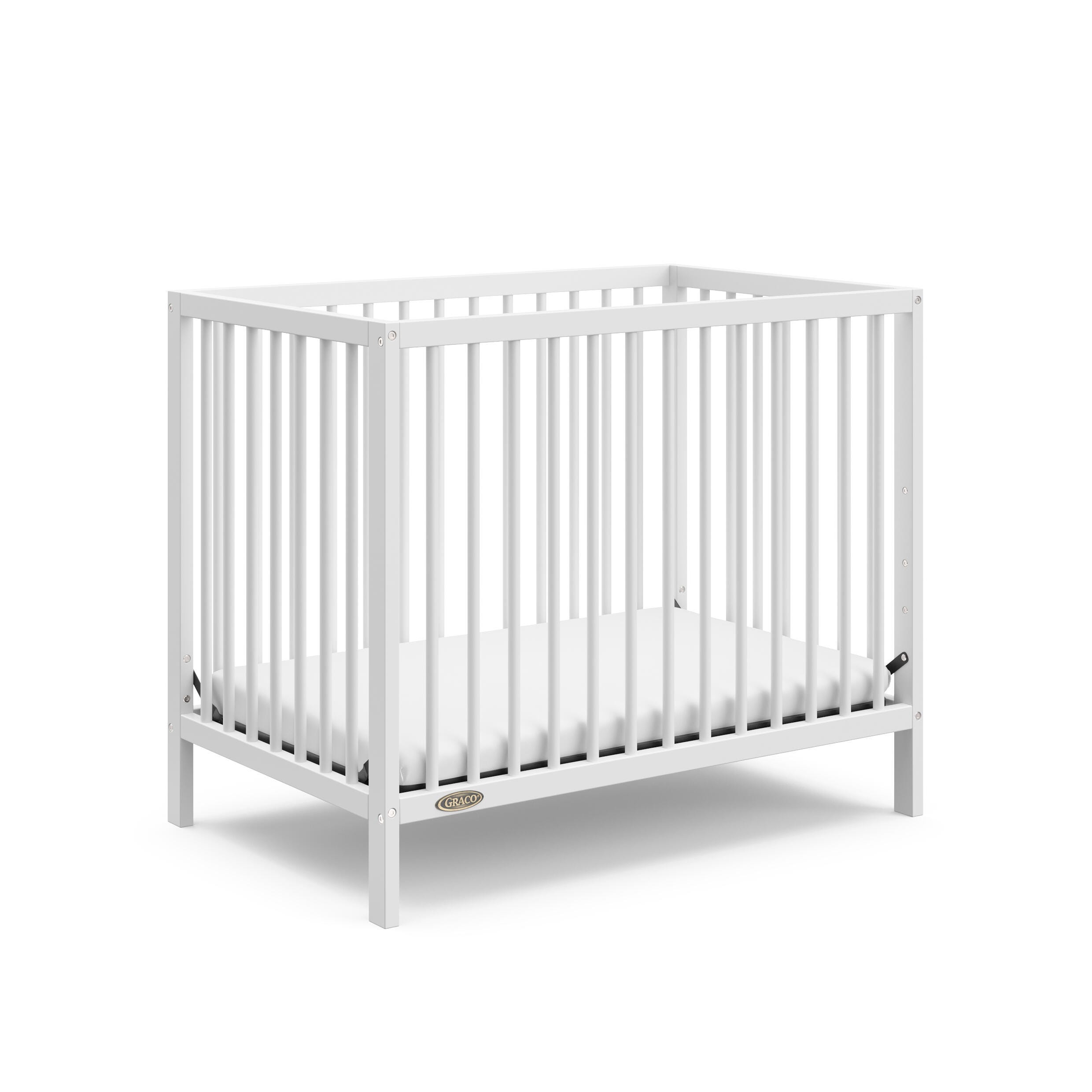 Graco Teddi 4-in-1 Convertible Mini Crib, White, large