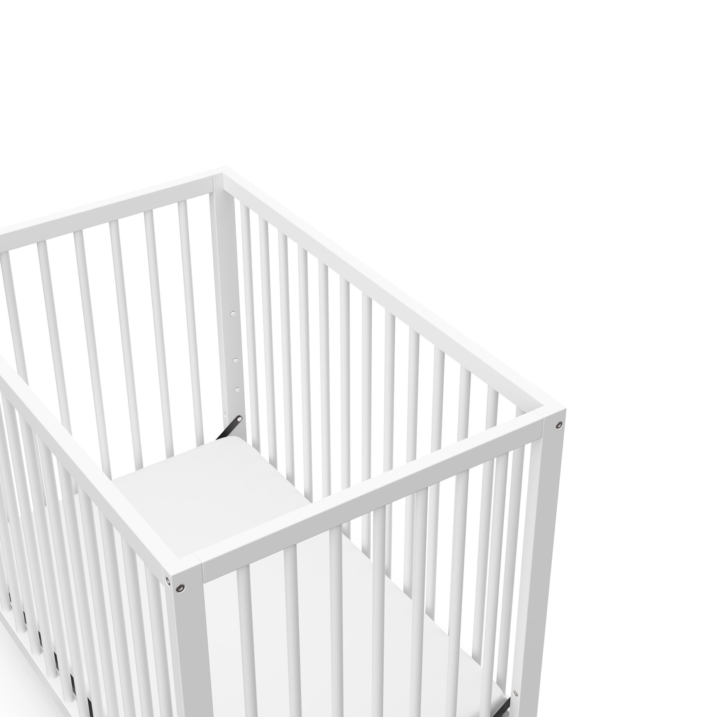 Graco Teddi 4-in-1 Convertible Mini Crib, White, large