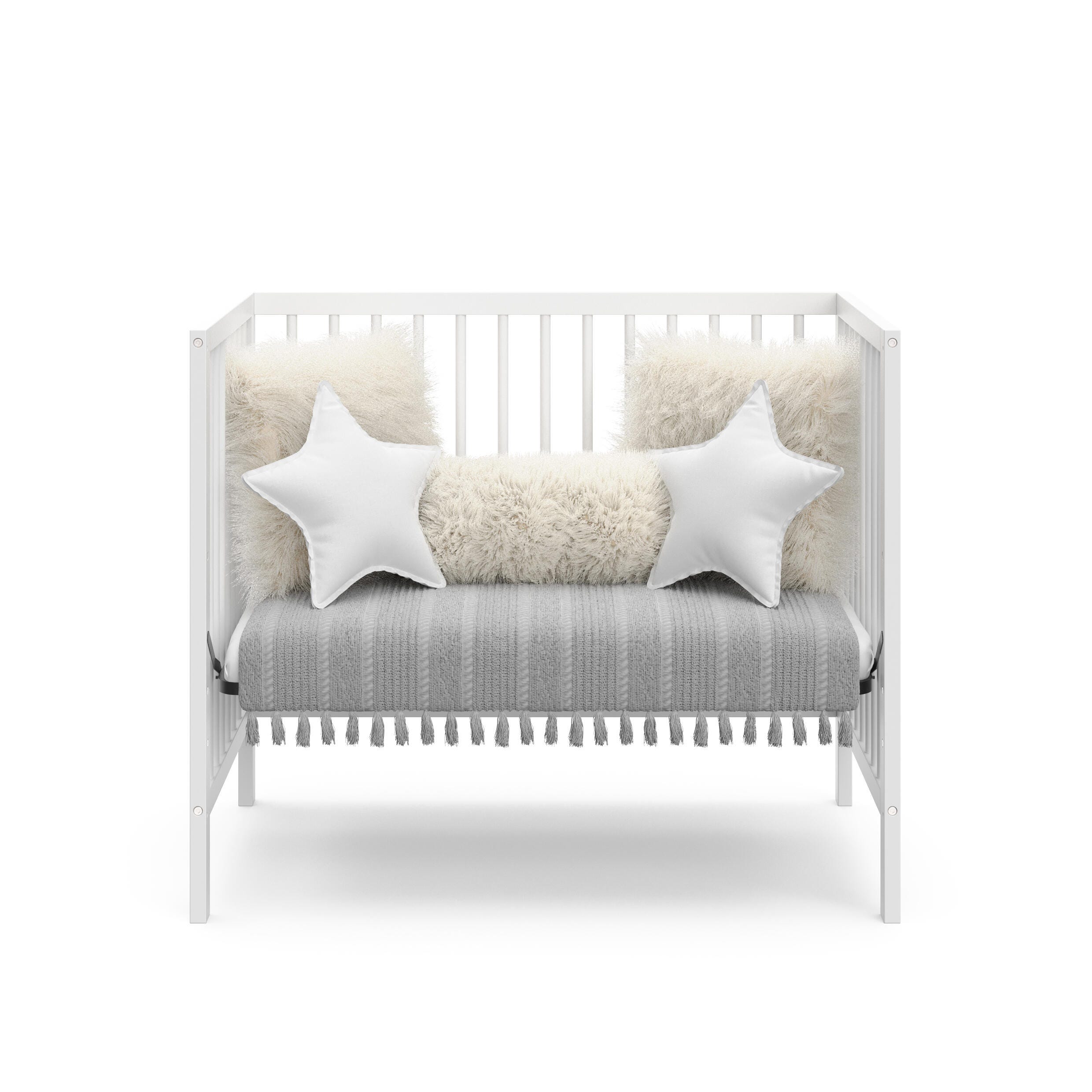 Graco Teddi 4-in-1 Convertible Mini Crib, White, large