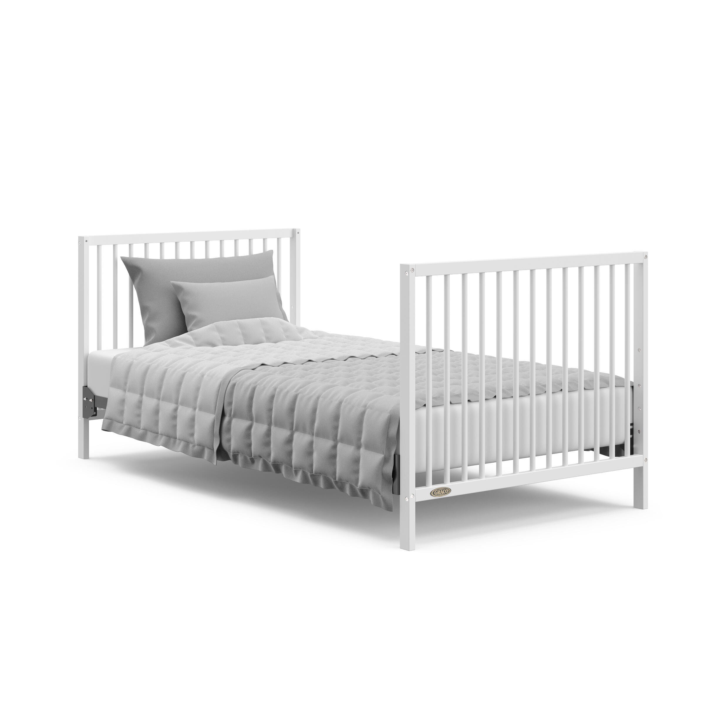 Graco Teddi 4-in-1 Convertible Mini Crib, White, large