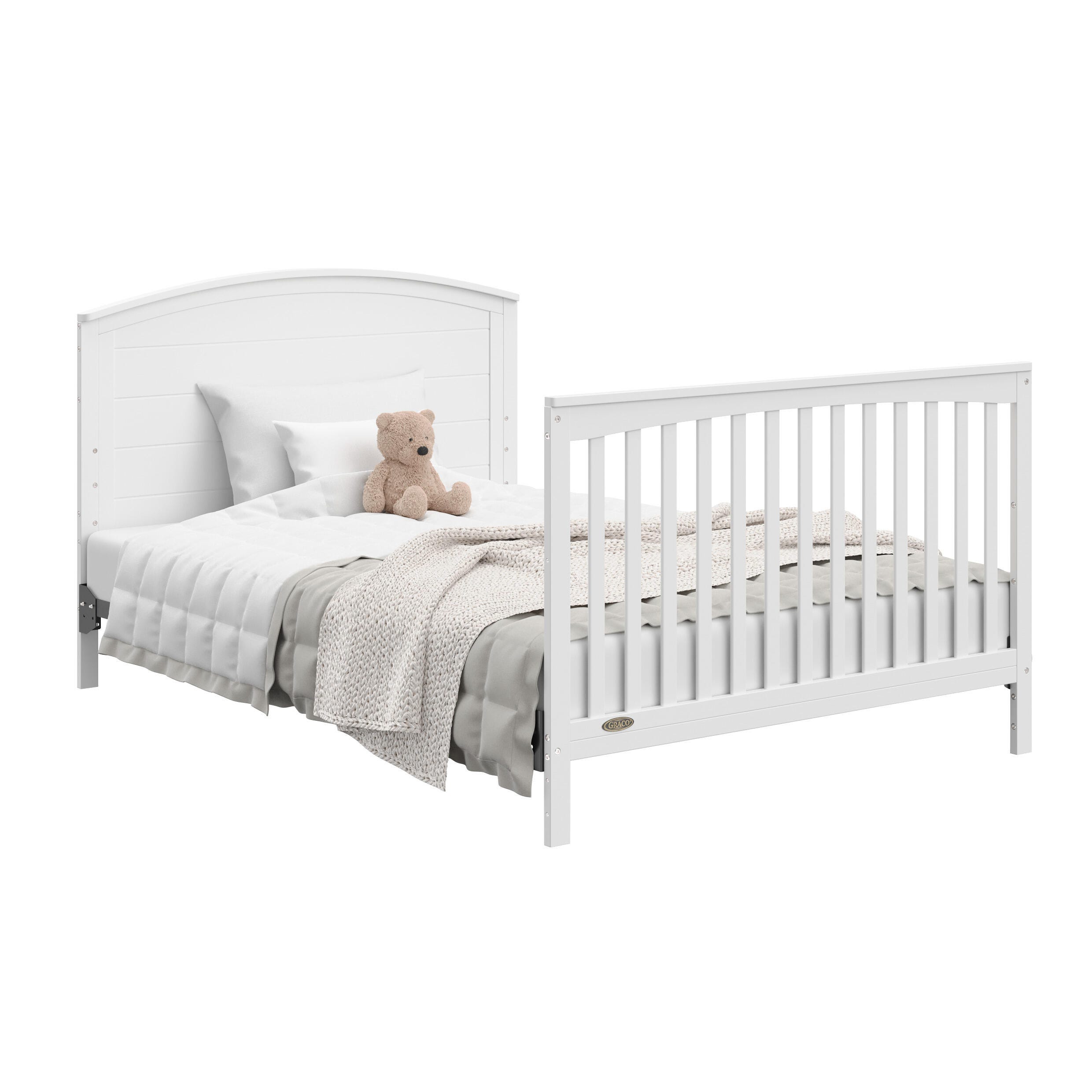 Graco Bellwood 5-in-1 Convertible Crib and Changer, White, large