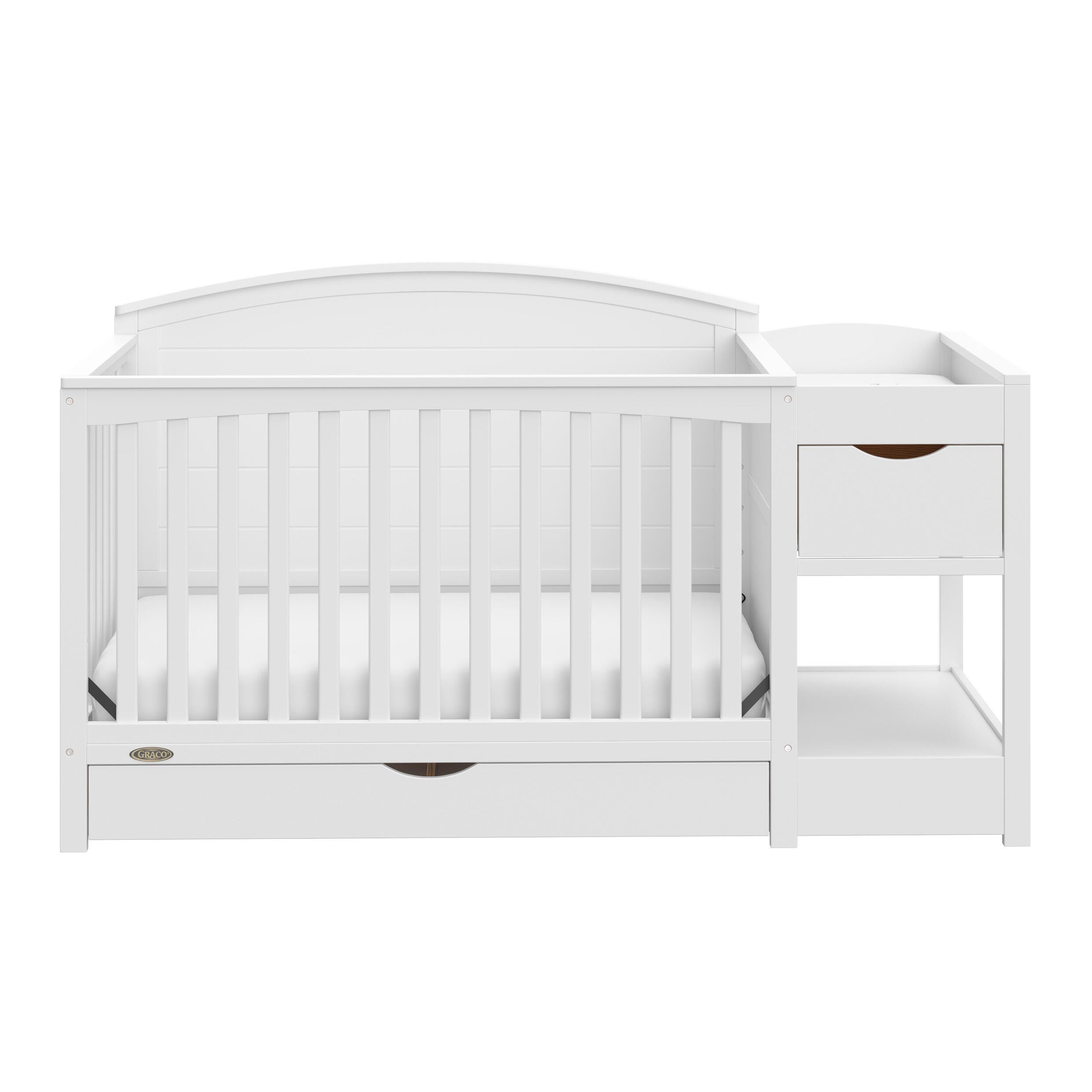 Graco Bellwood 5-in-1 Convertible Crib and Changer, White, large