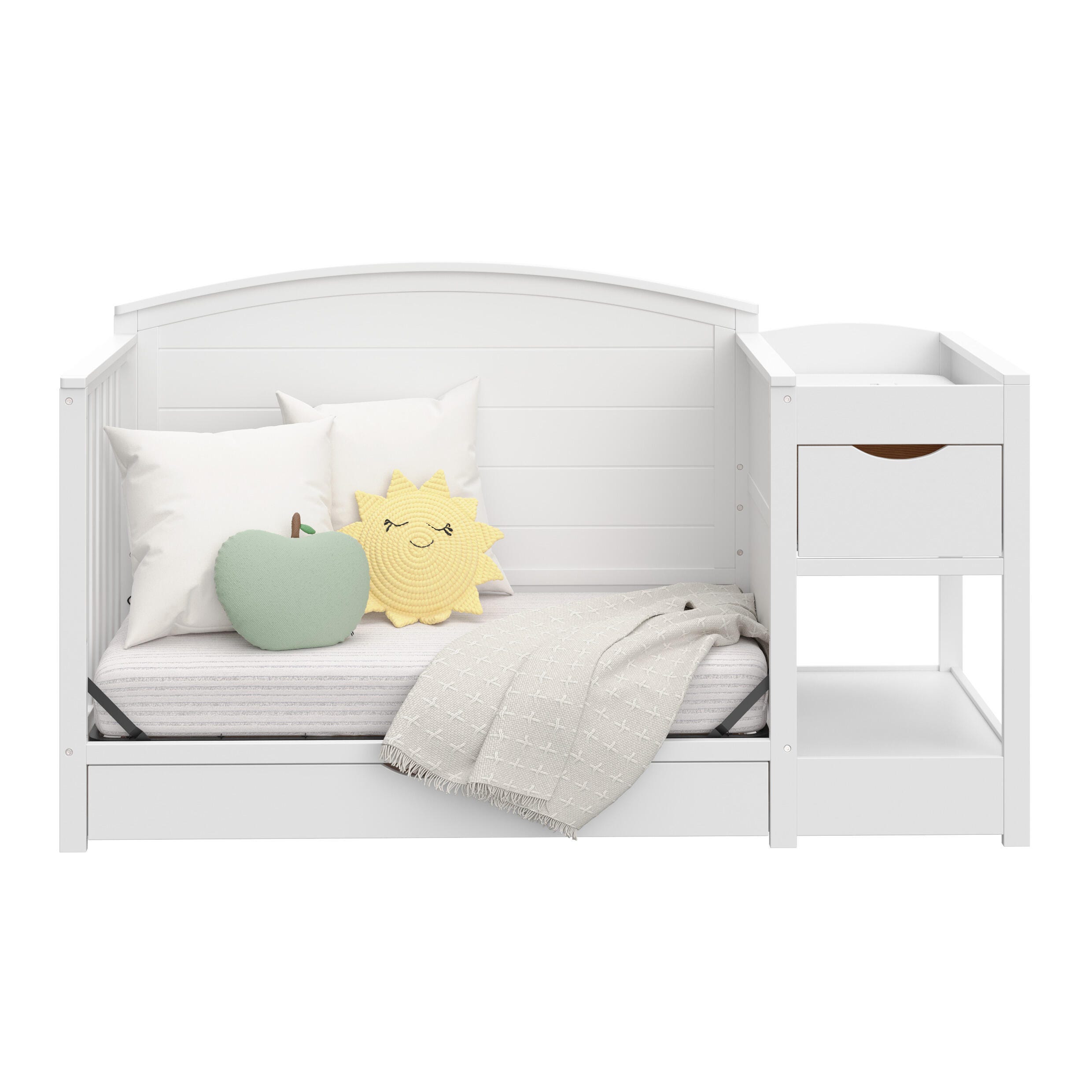 Graco Bellwood 5-in-1 Convertible Crib and Changer, White, large