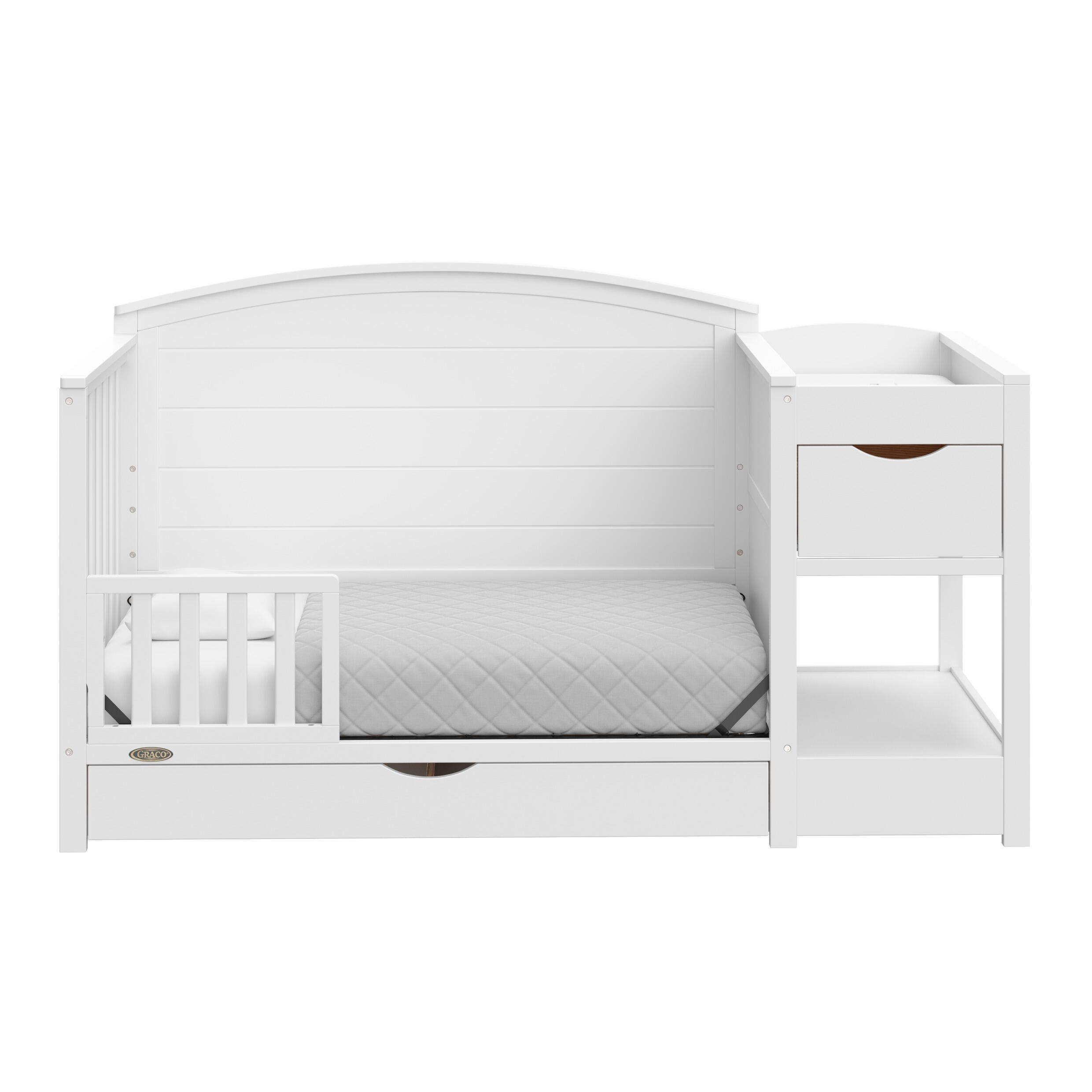 Graco Bellwood 5-in-1 Convertible Crib and Changer, White, large