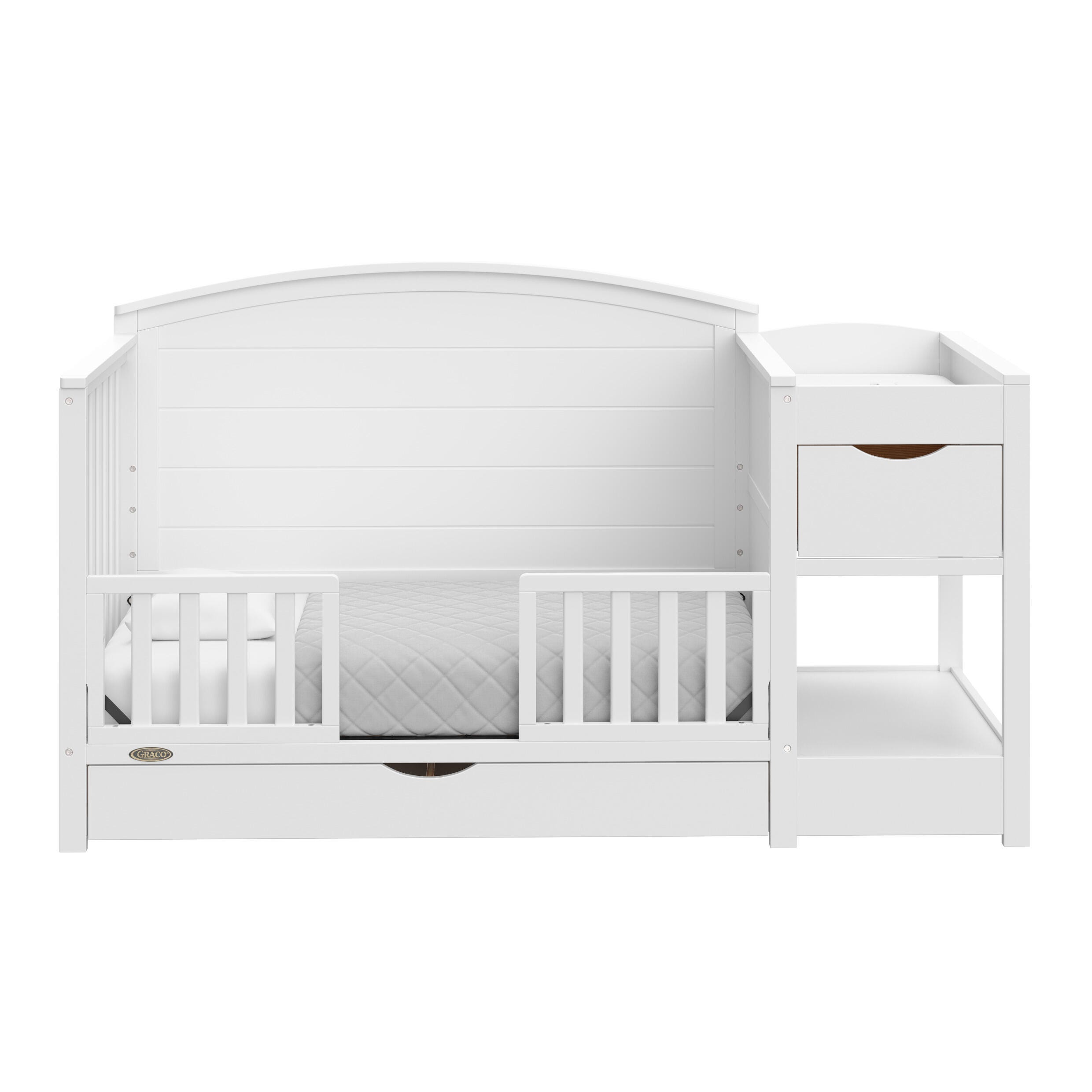 Graco Bellwood 5-in-1 Convertible Crib and Changer, White, large