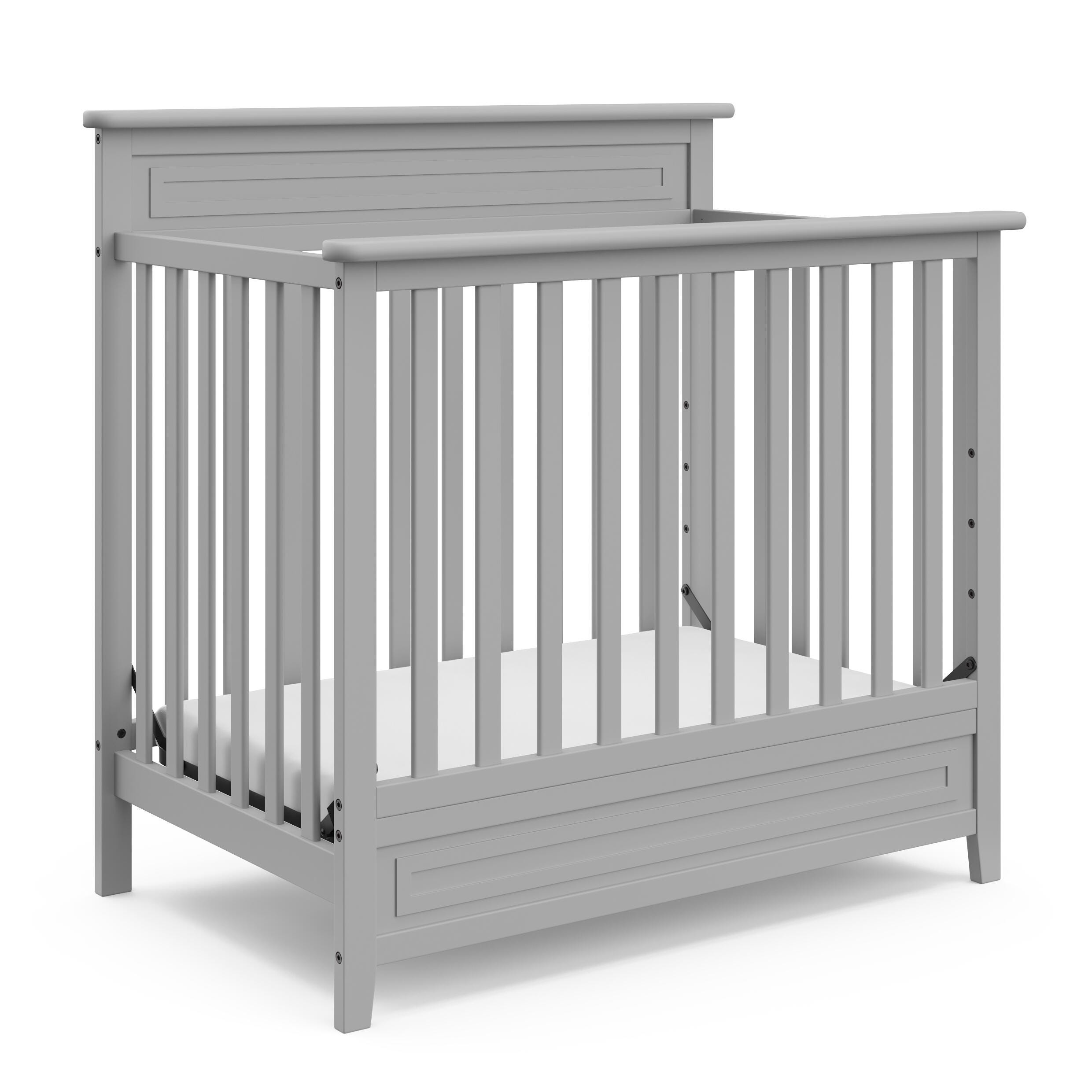 Storkcraft Petal 4-in-1 Convertible Mini Crib, Pebble Gray, large