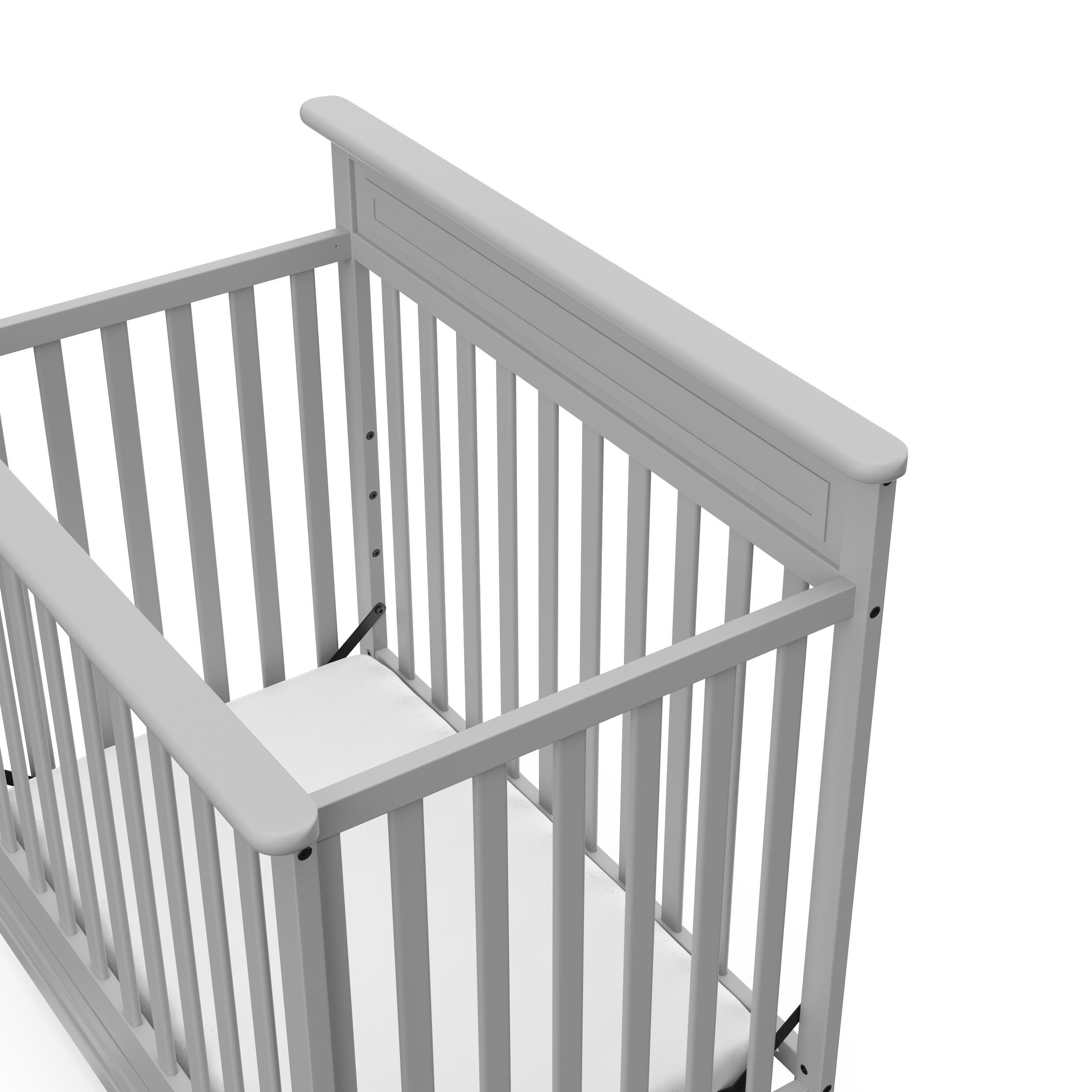 Storkcraft Petal 4-in-1 Convertible Mini Crib, Pebble Gray, large