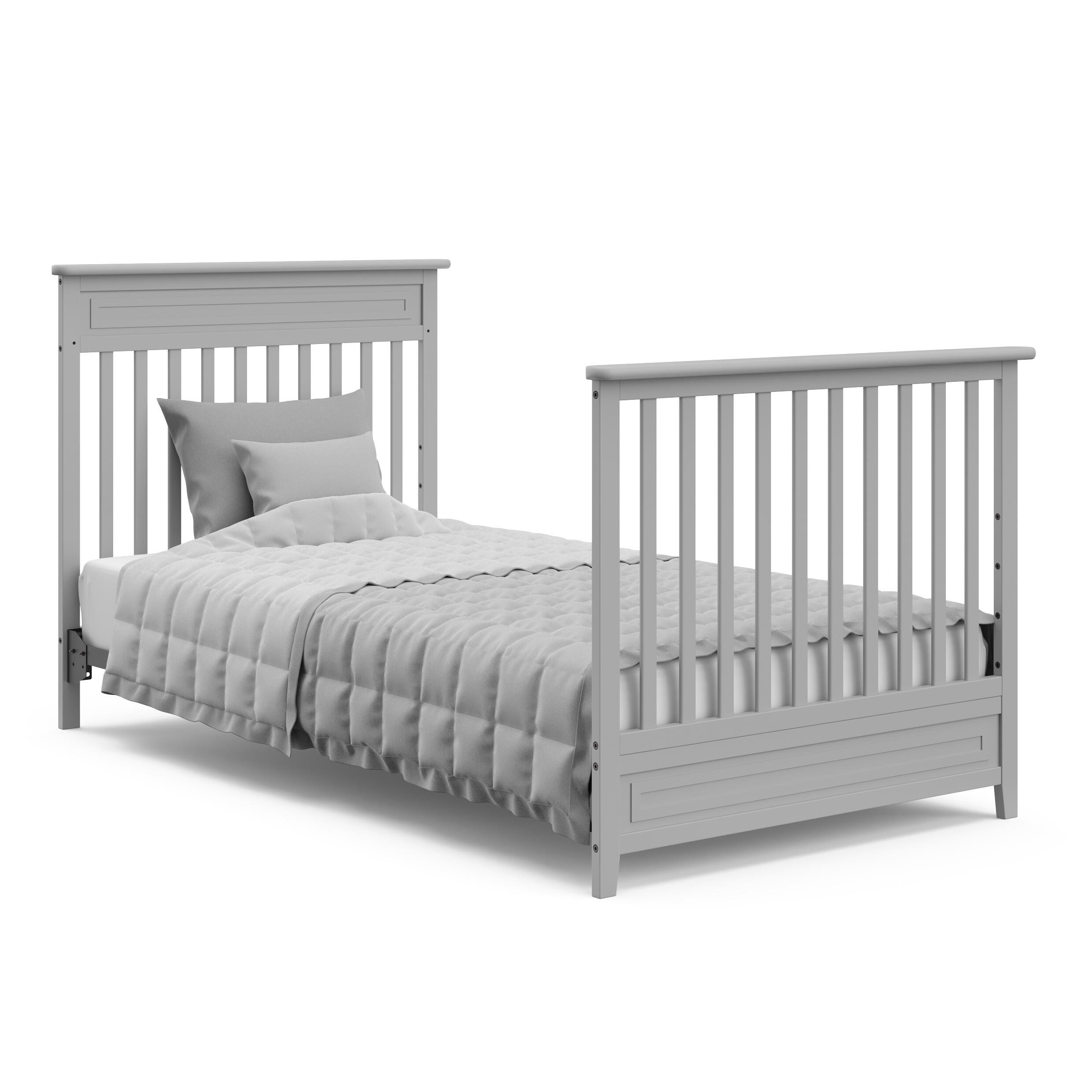 Storkcraft Petal 4-in-1 Convertible Mini Crib, Pebble Gray, large