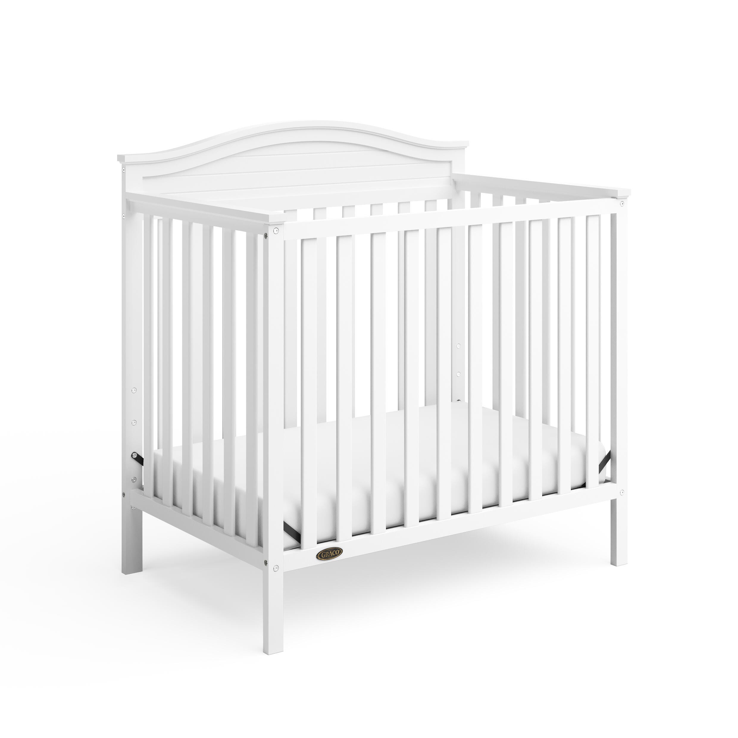 Graco Stella 4-in-1 Convertible Mini Crib, White, large