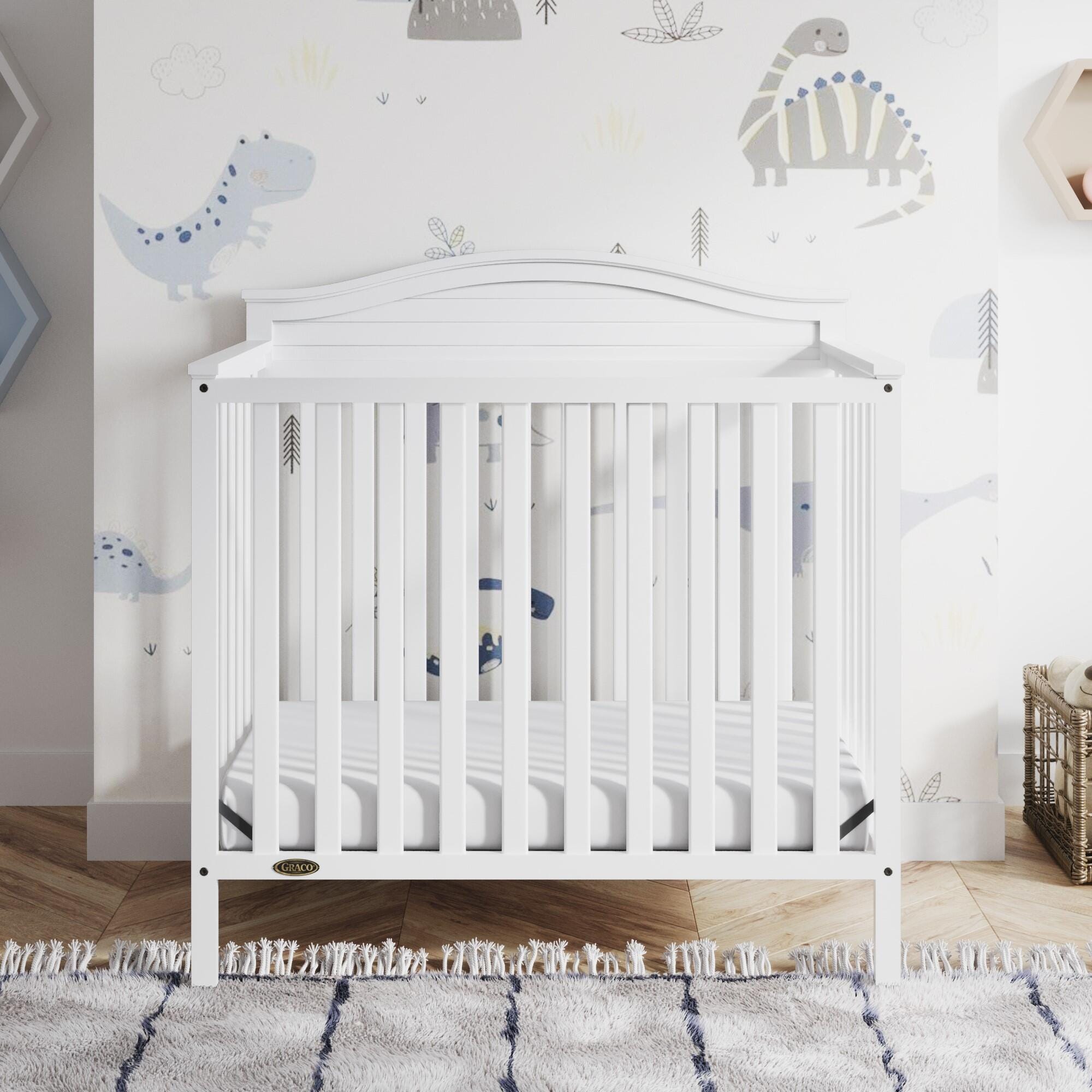 Graco Stella 4-in-1 Convertible Mini Crib, White, large