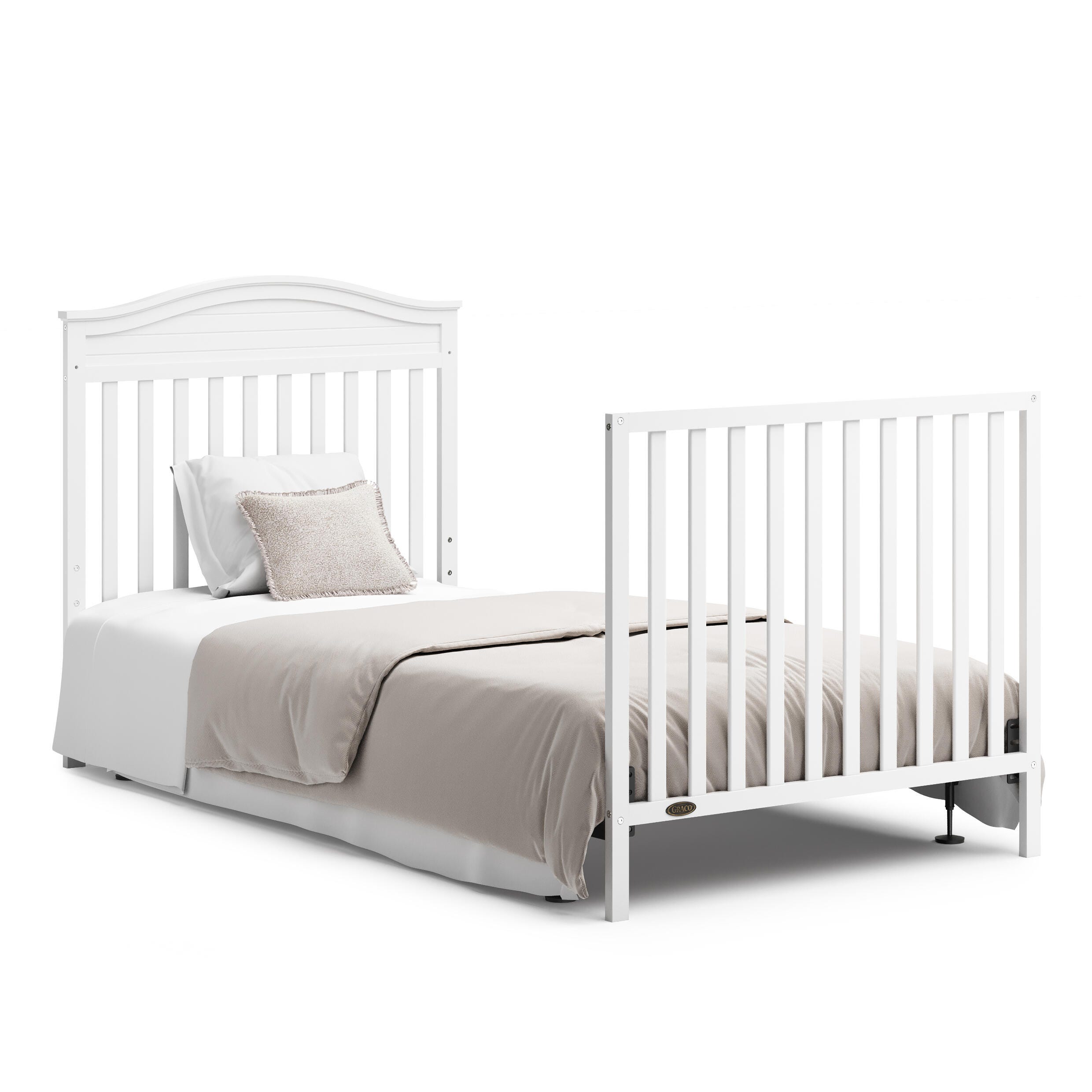 Graco Stella 4-in-1 Convertible Mini Crib, White, large
